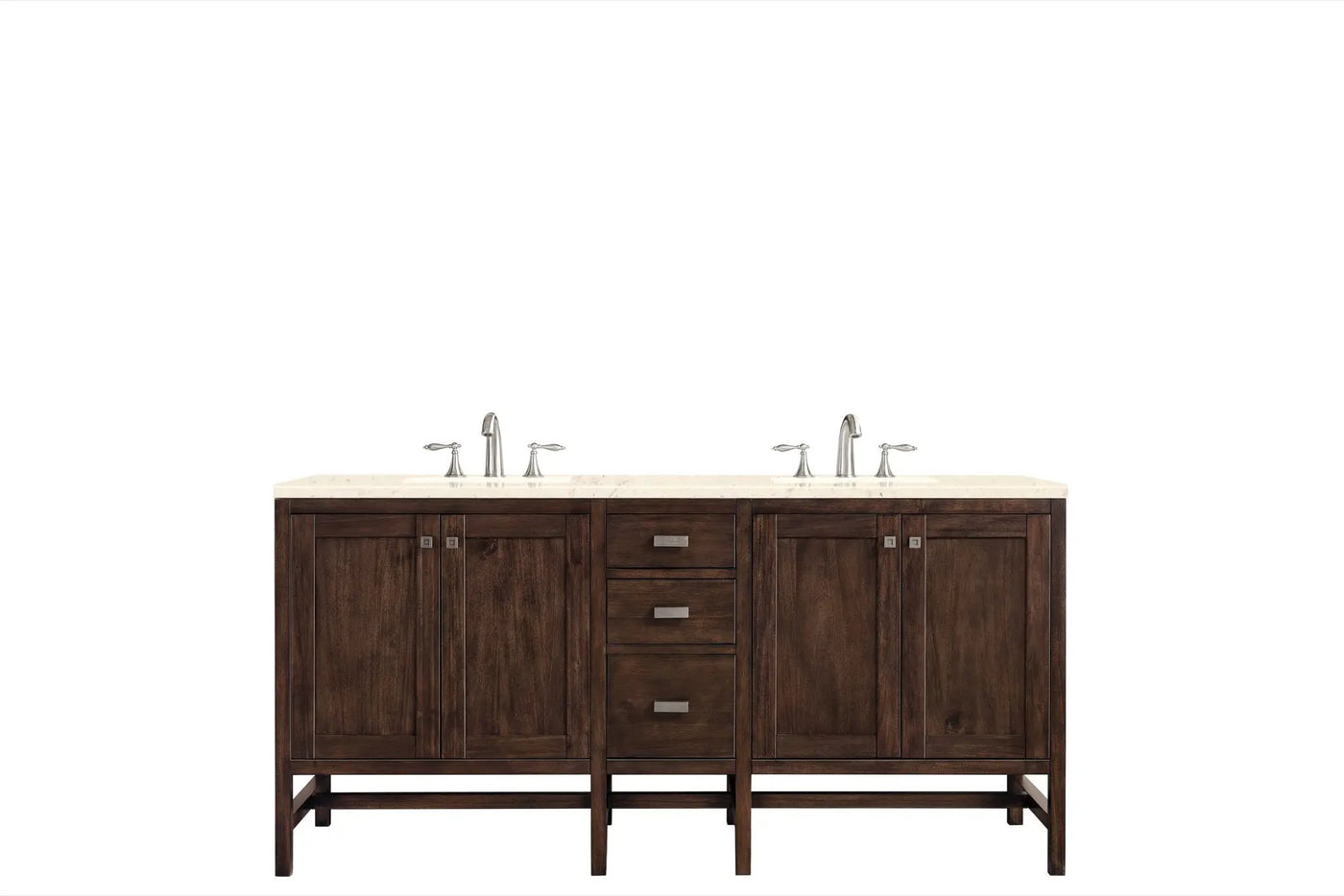 James Martin Addison 72" Double Bathroom Vanity, Mid-Century Acacia by James Martin