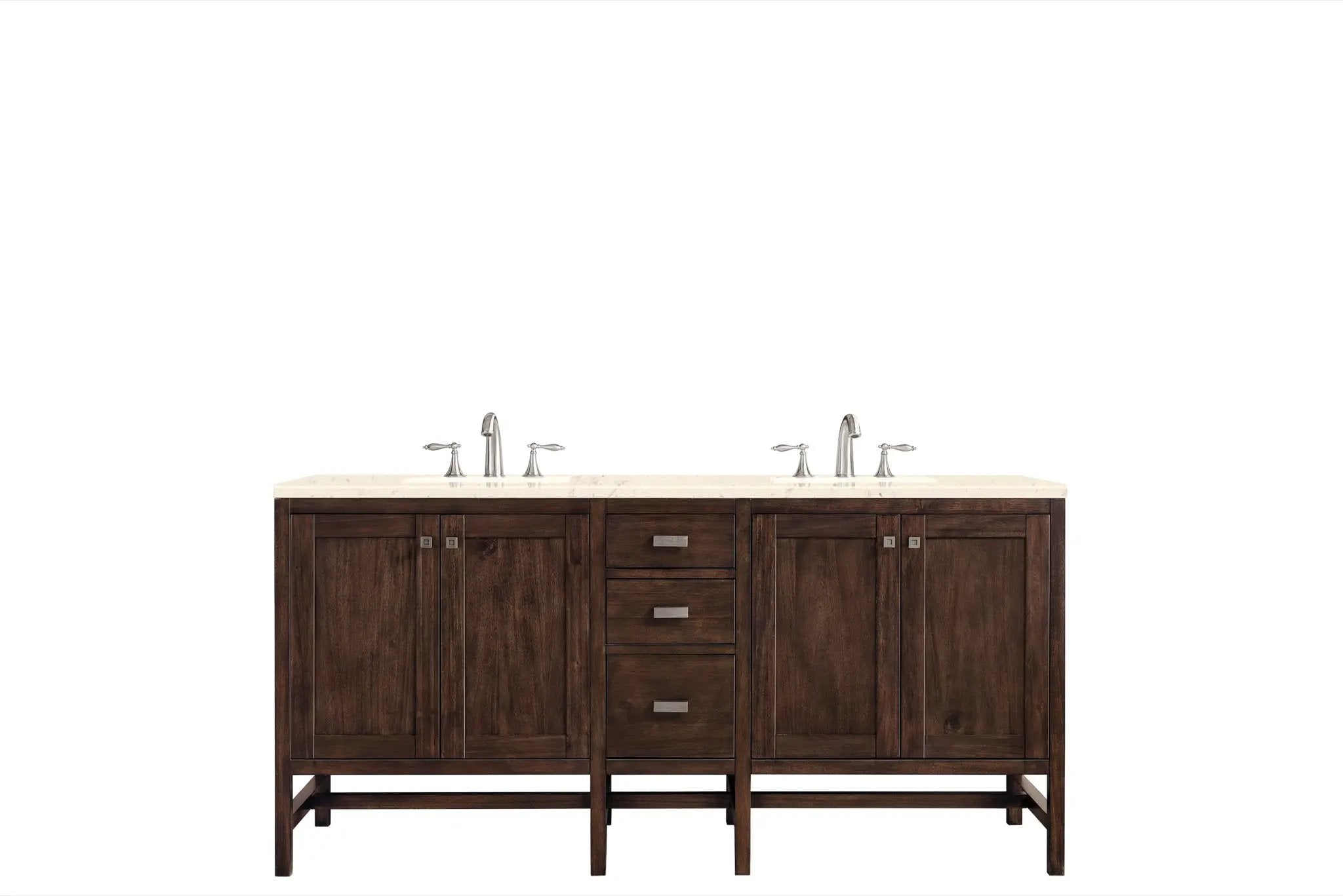 James Martin Addison 72" Double Bathroom Vanity, Mid-Century Acacia by James Martin