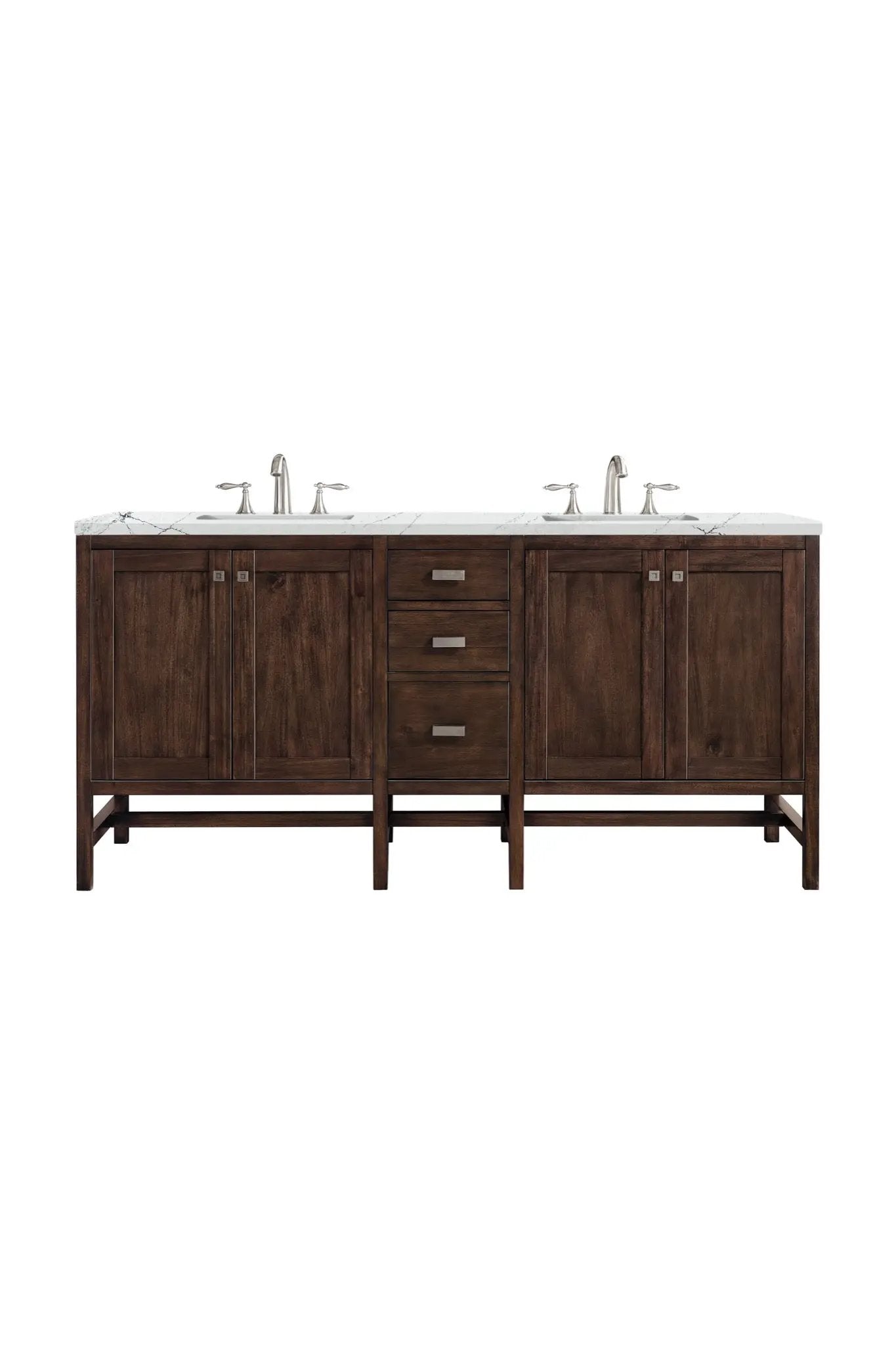 James Martin Addison 72" Double Bathroom Vanity, Mid-Century Acacia by James Martin