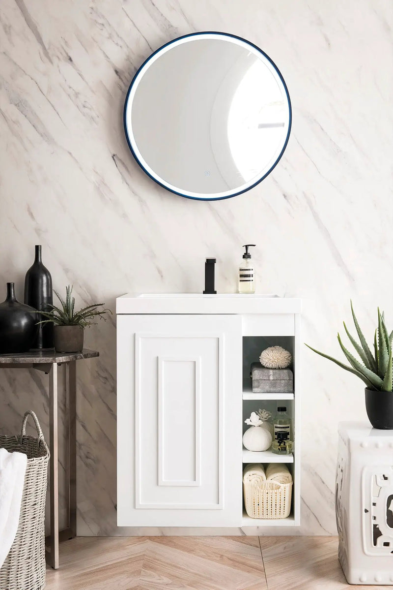 James Martin Alicante' 24" Floating Single Bathroom Vanity, Glossy White by James Martin