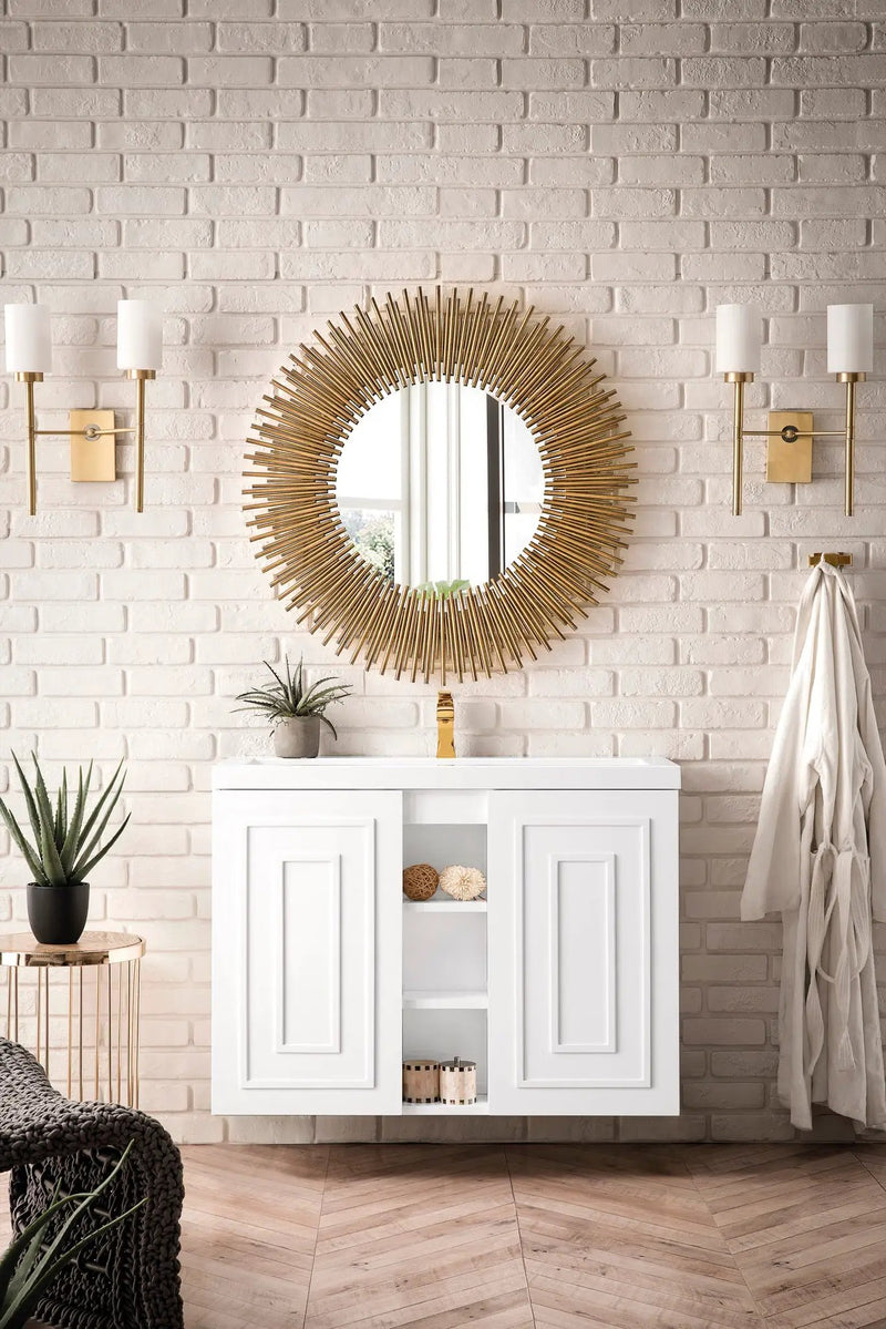 James Martin Alicante' 39.5" Floating Single Bathroom Vanity, Glossy White by James Martin