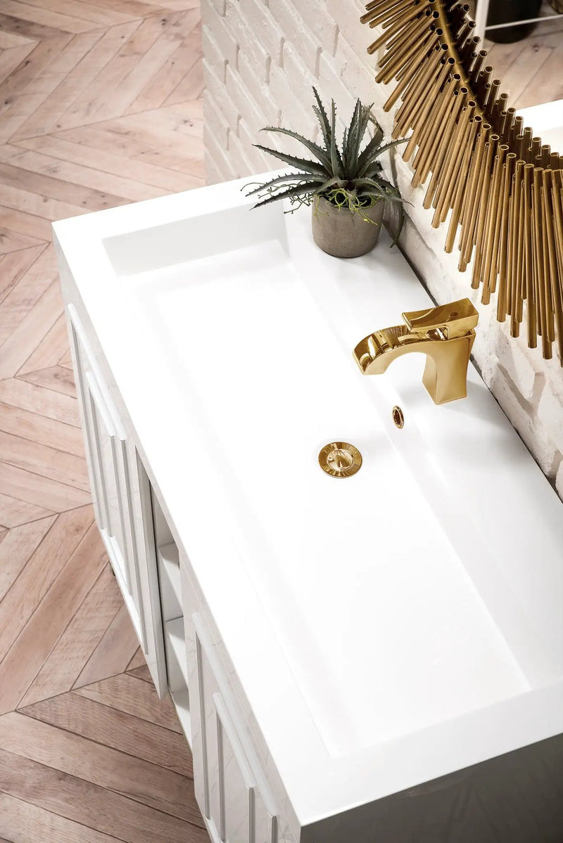 James Martin Alicante' 39.5" Floating Single Bathroom Vanity, Glossy White by James Martin