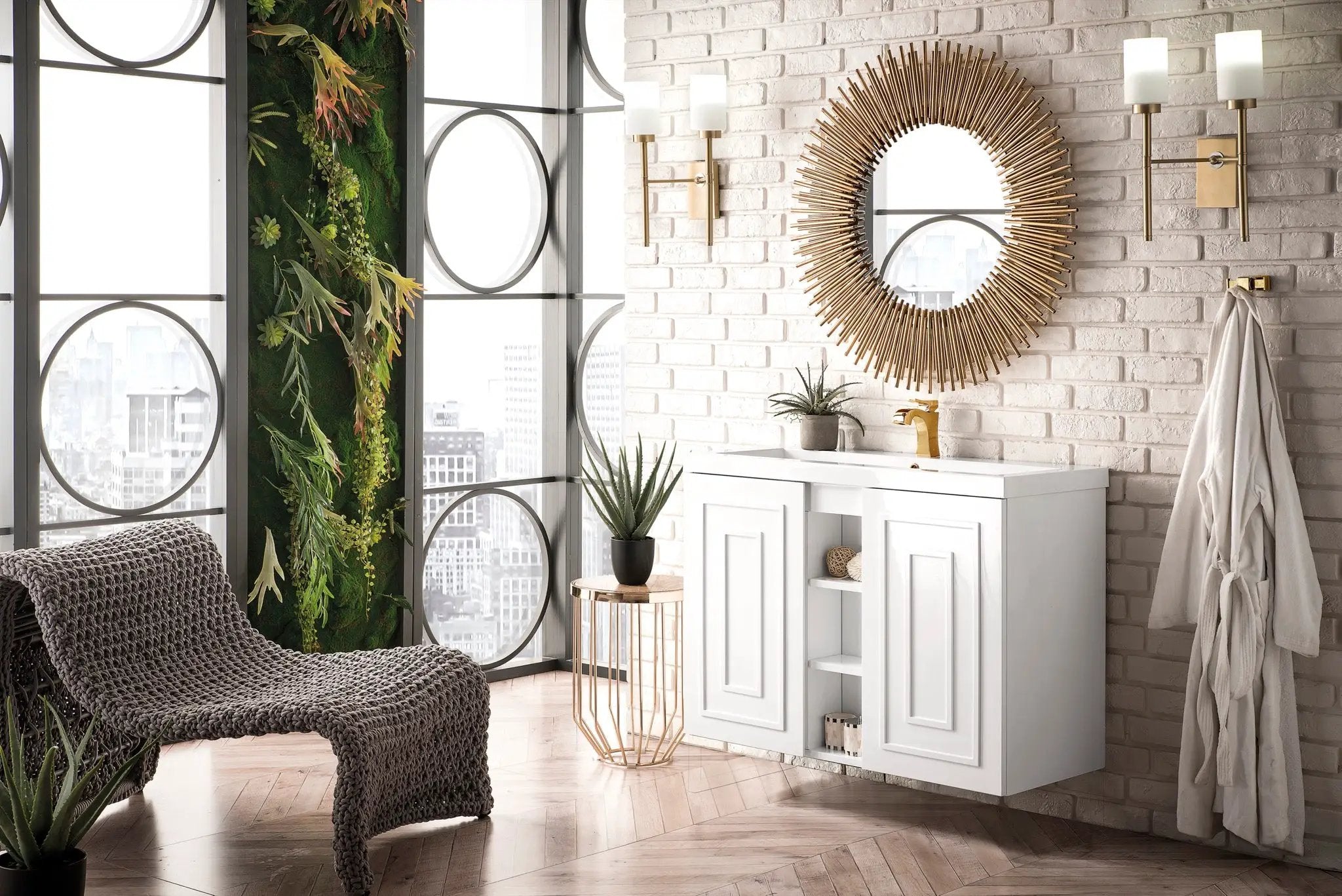 James Martin Alicante' 39.5" Floating Single Bathroom Vanity, Glossy White by James Martin
