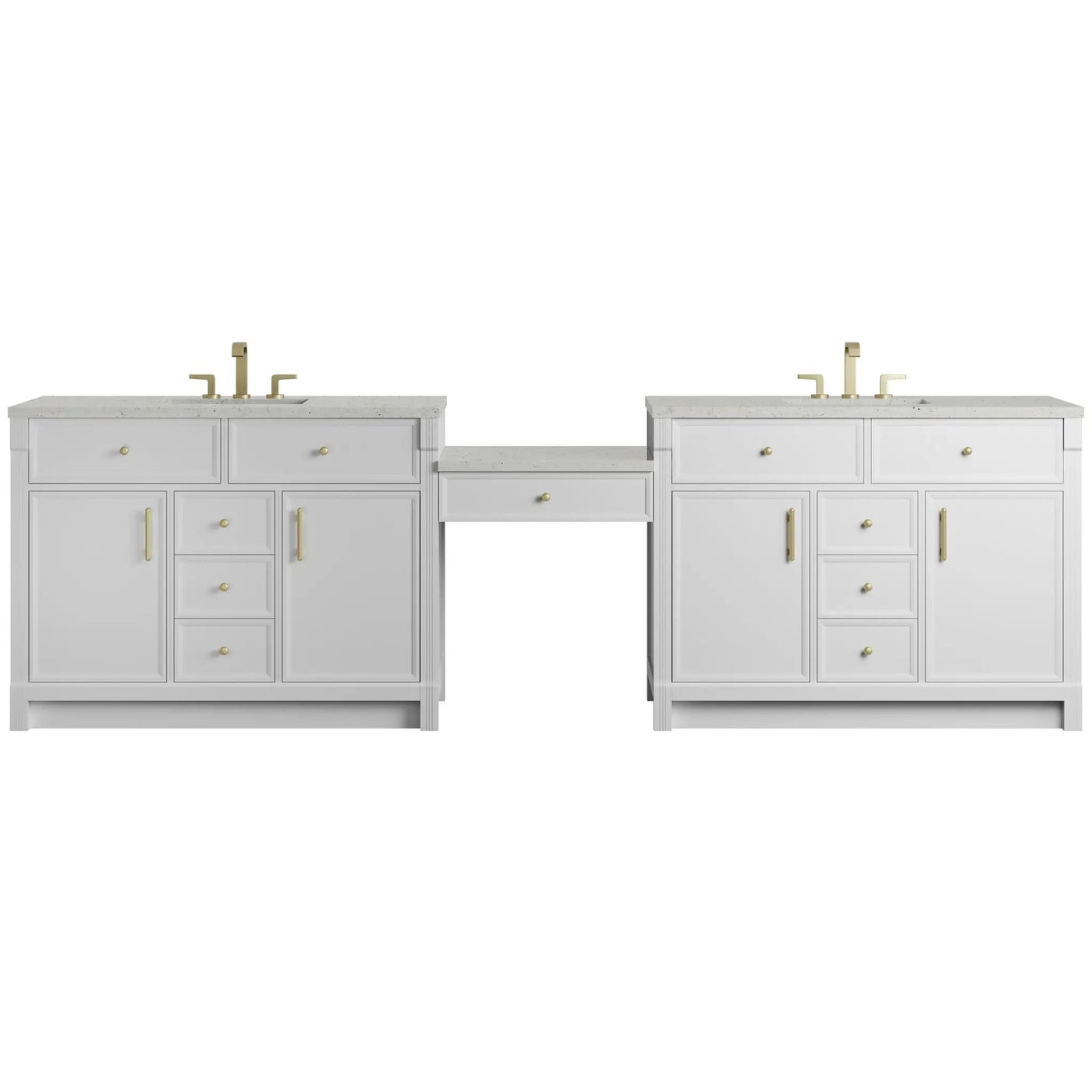 James Martin Bellshire 120" Double Bathroom Vanity, Bright White by James Martin