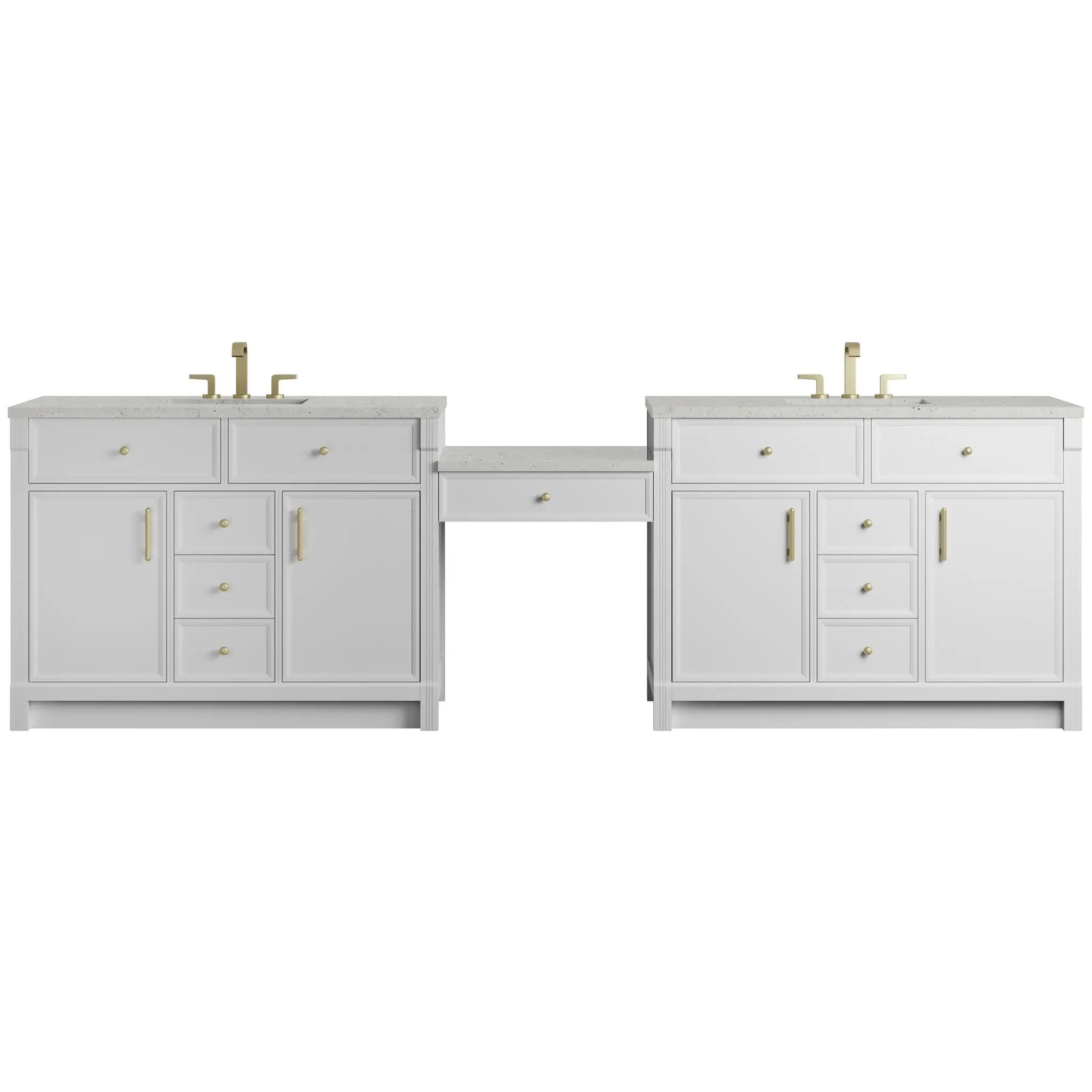 James Martin Bellshire 120" Double Bathroom Vanity, Bright White by James Martin