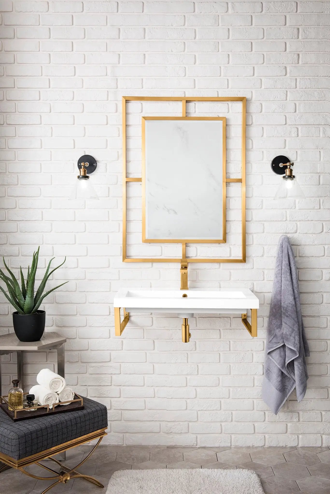 James Martin Boston 15.25" Floating Wall Bracket, Radiant Gold by James Martin