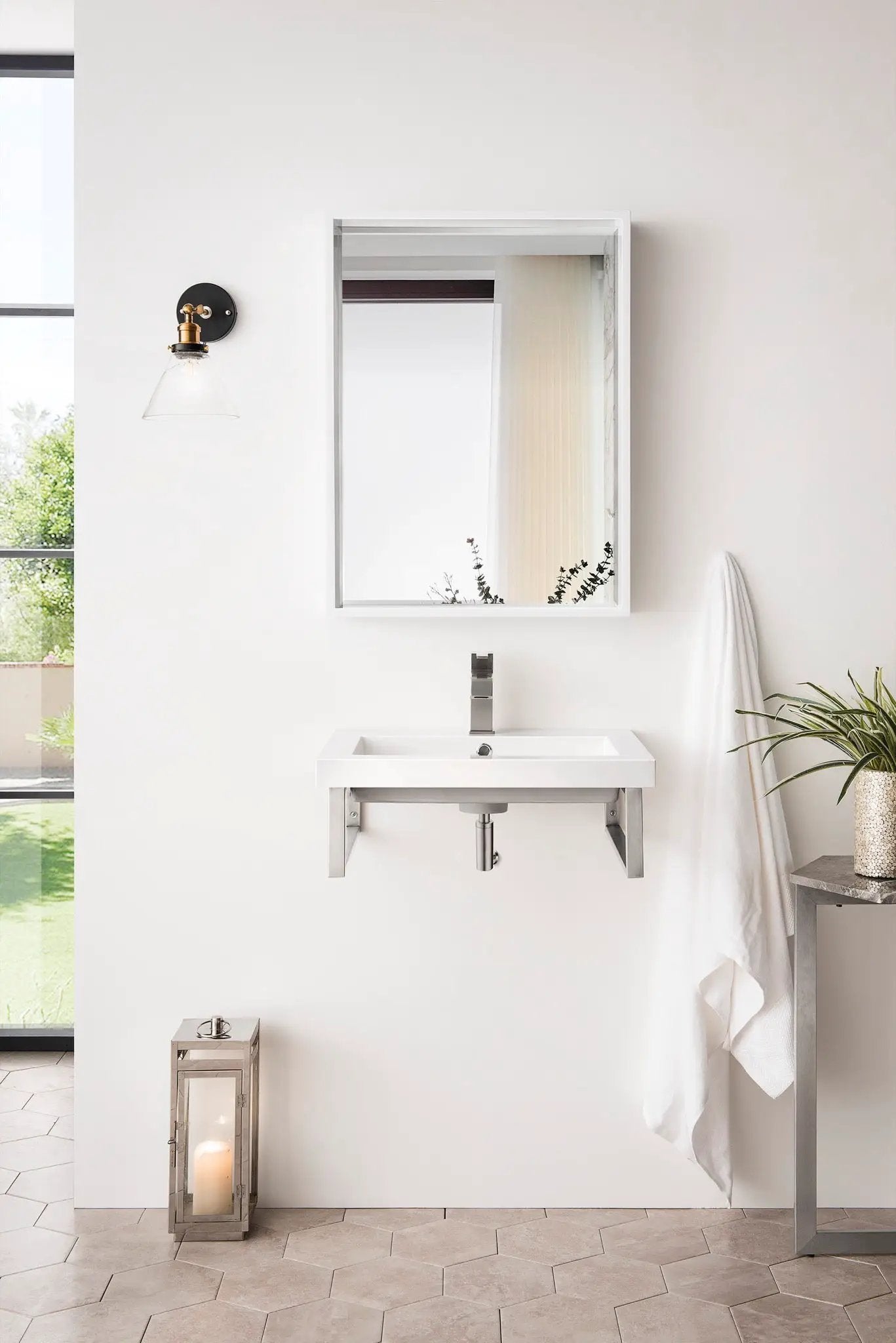 James Martin Boston 18" Floating Wall Bracket, Brushed Nickel by James Martin