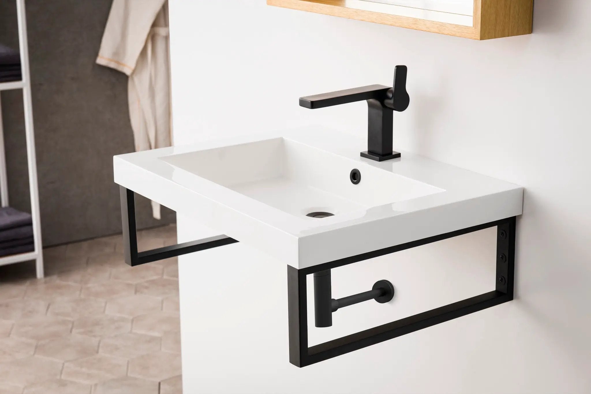 James Martin Boston 18" Floating Wall Bracket, Matte Black by James Martin