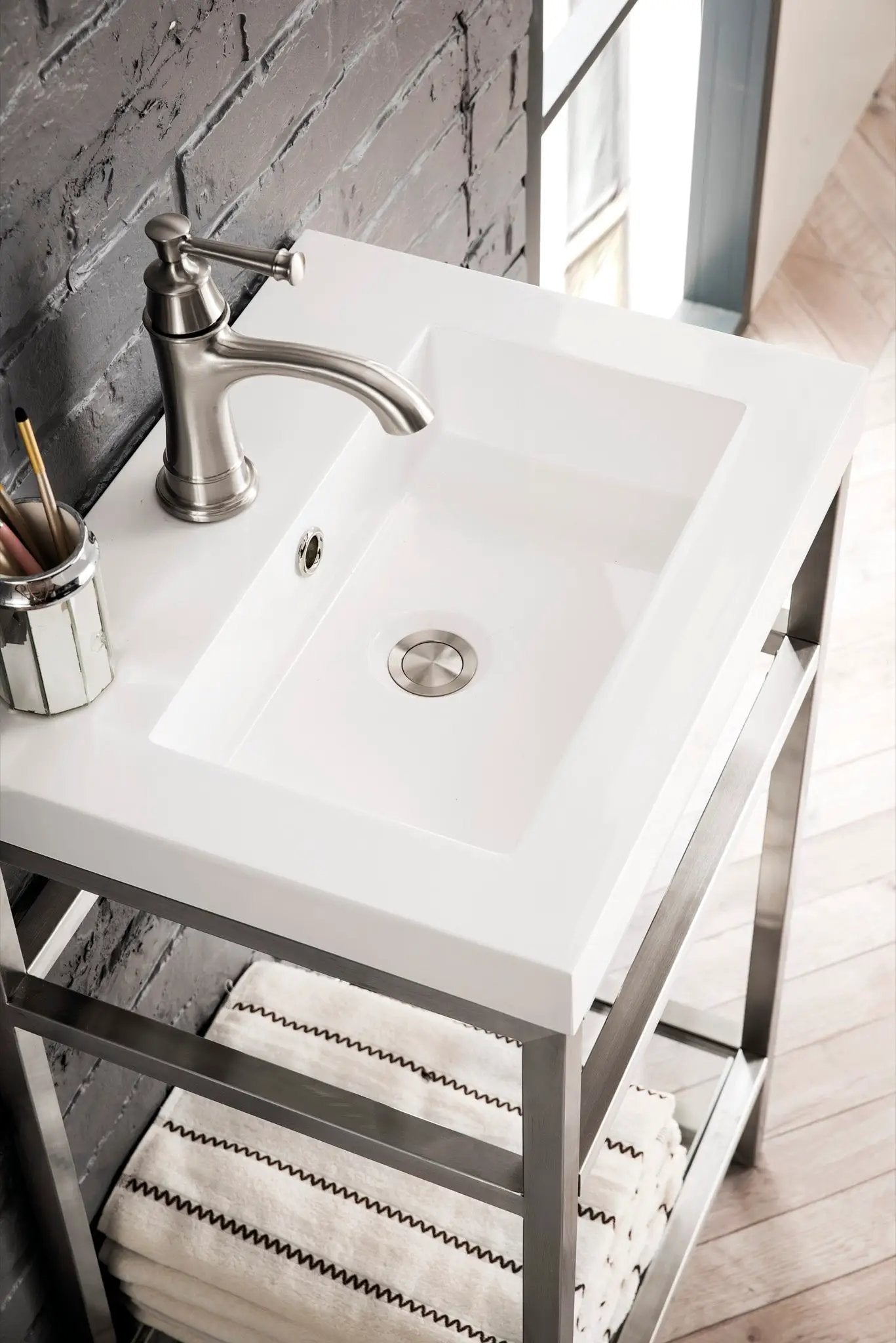 James Martin Boston 20" Single Console Vanity, Brushed Nickel by James Martin