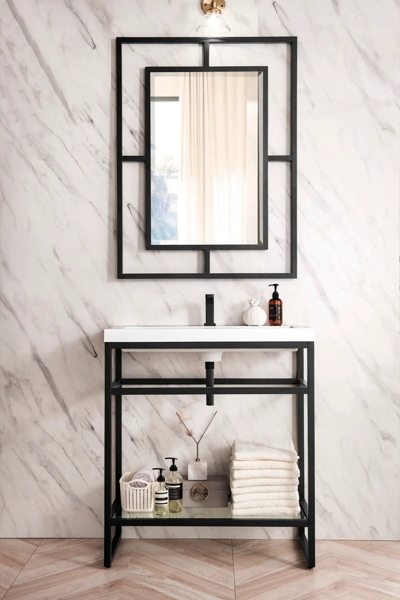 James Martin Boston 31.5" Single Console Vanity, Matte Black by James Martin