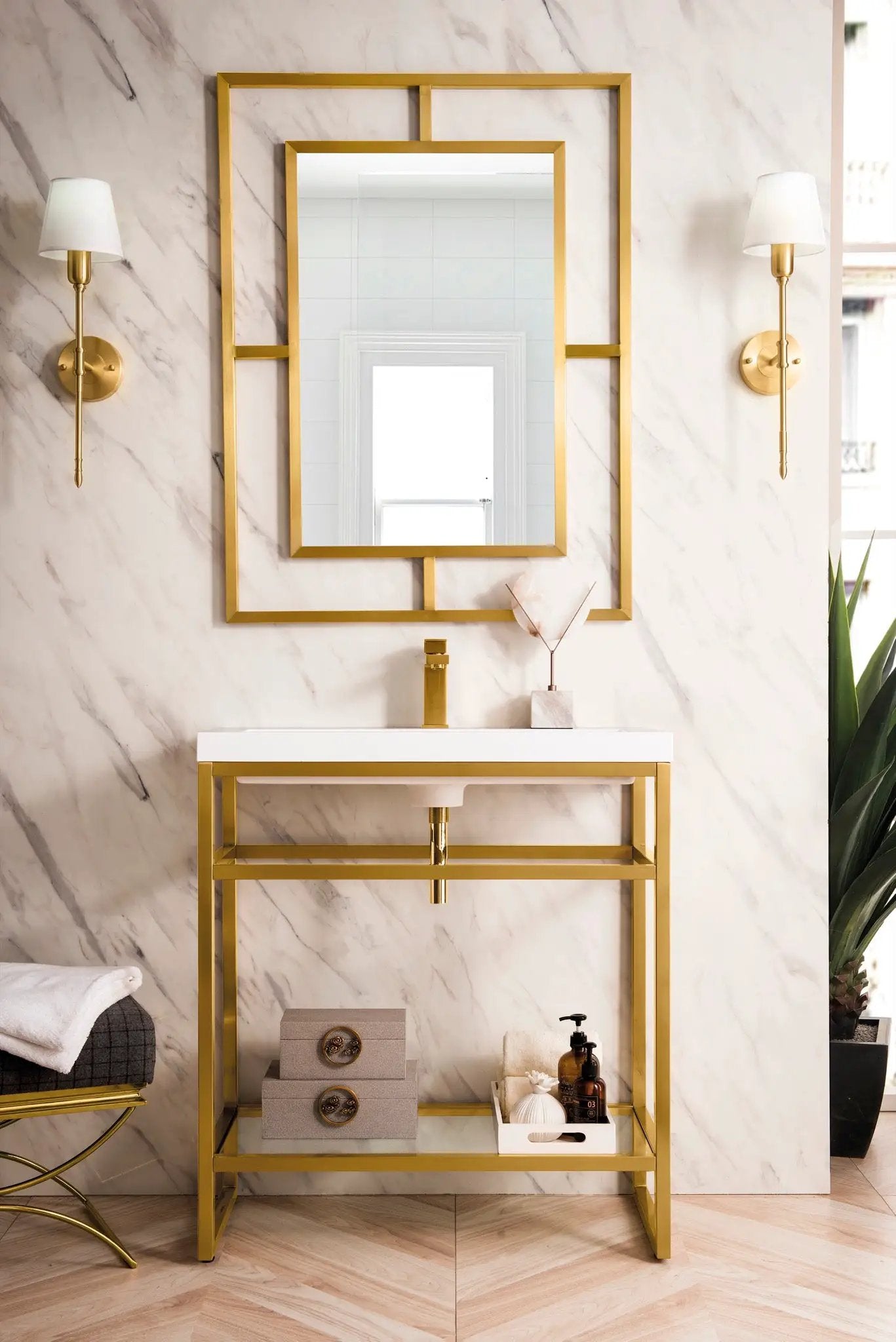 James Martin Boston 31.5" Single Console Vanity, Radiant Gold by James Martin