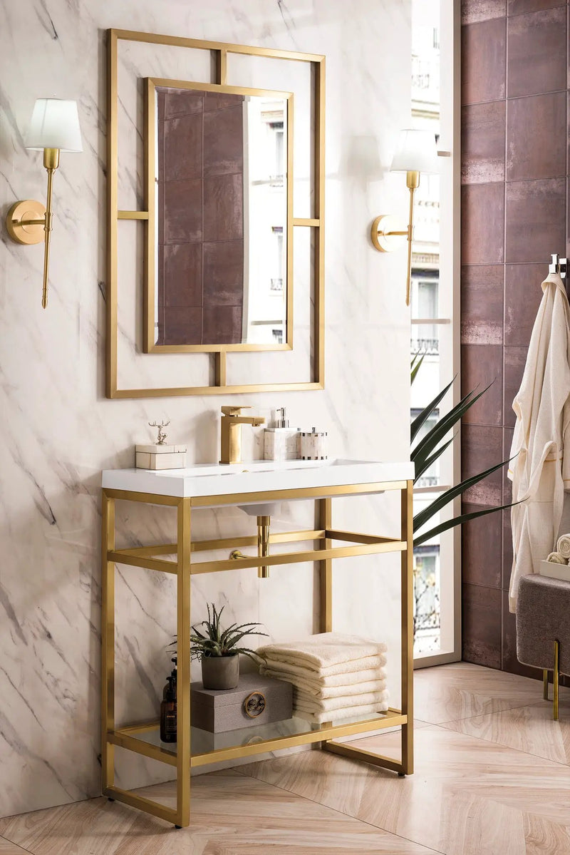 James Martin Boston 31.5" Single Console Vanity, Radiant Gold by James Martin