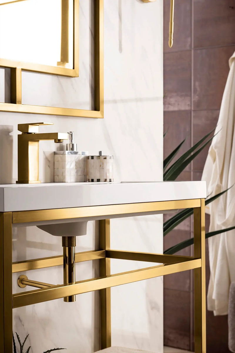 James Martin Boston 31.5" Single Console Vanity, Radiant Gold by James Martin
