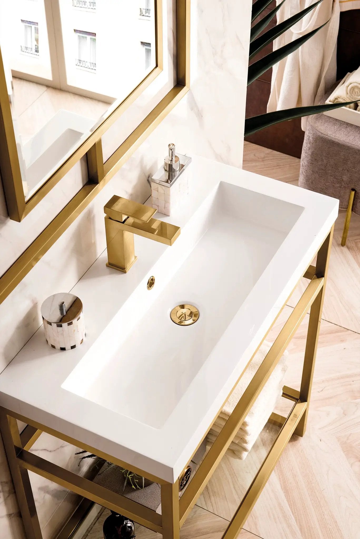 James Martin Boston 31.5" Single Console Vanity, Radiant Gold by James Martin