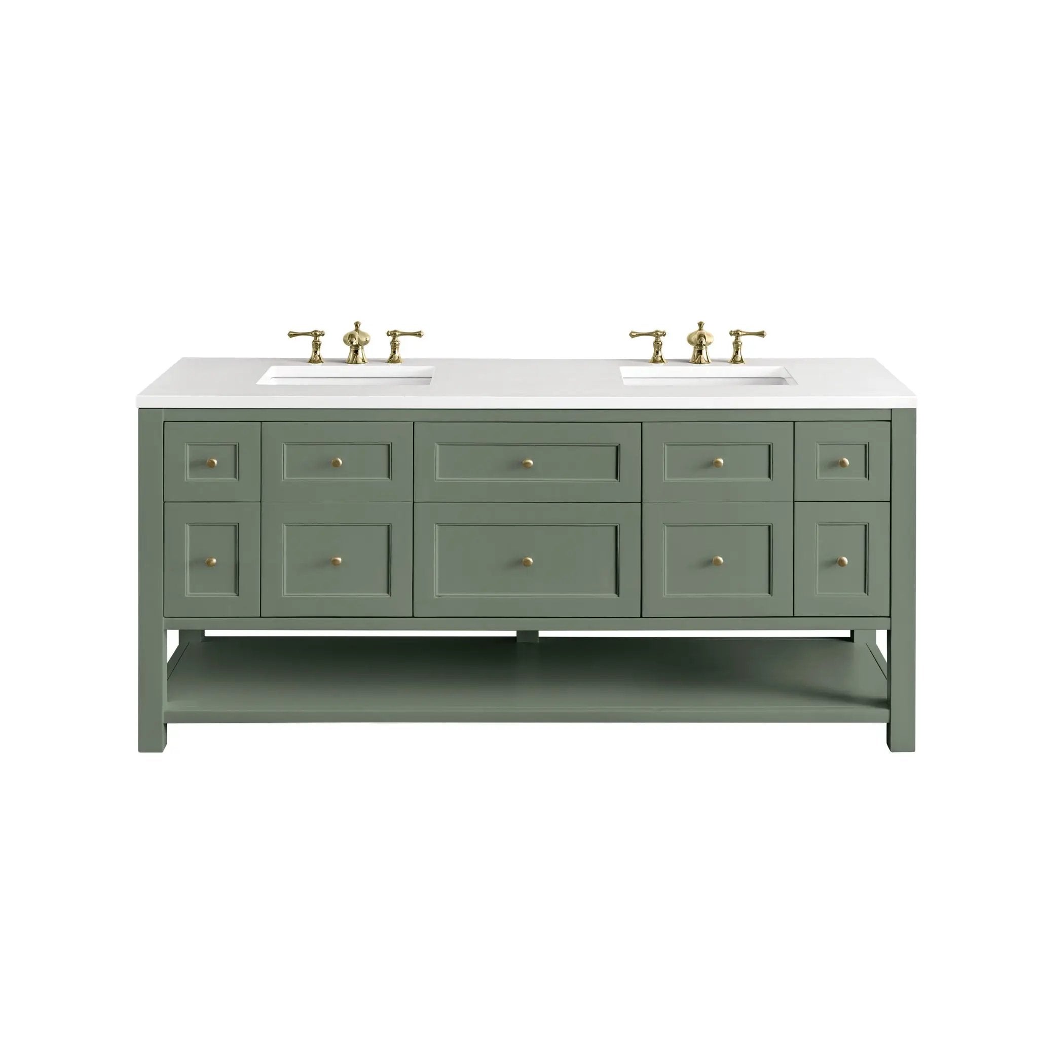 James Martin Breckenridge 72" Double Bathroom Vanity, Smokey Celadon by James Martin