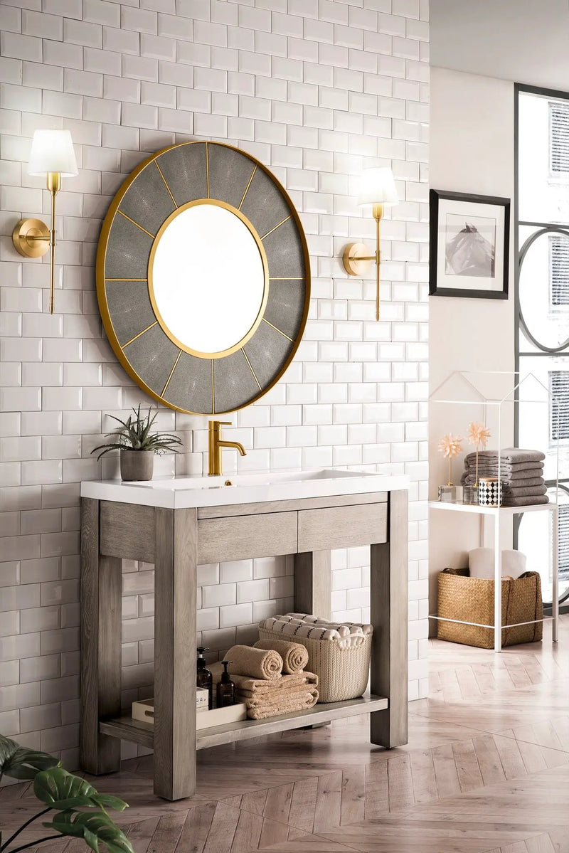 James Martin Brooklyn 39.5" Single Console Vanity, Platinum Ash by James Martin