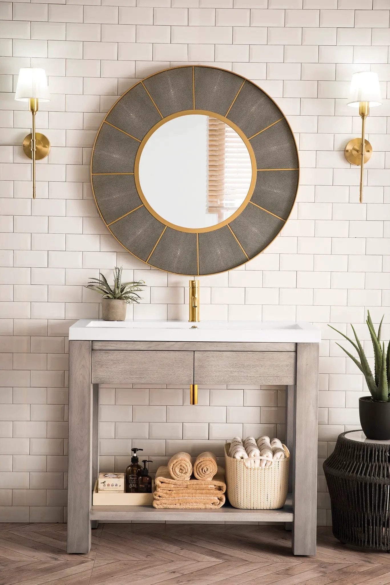James Martin Brooklyn 39.5" Single Console Vanity, Platinum Ash by James Martin
