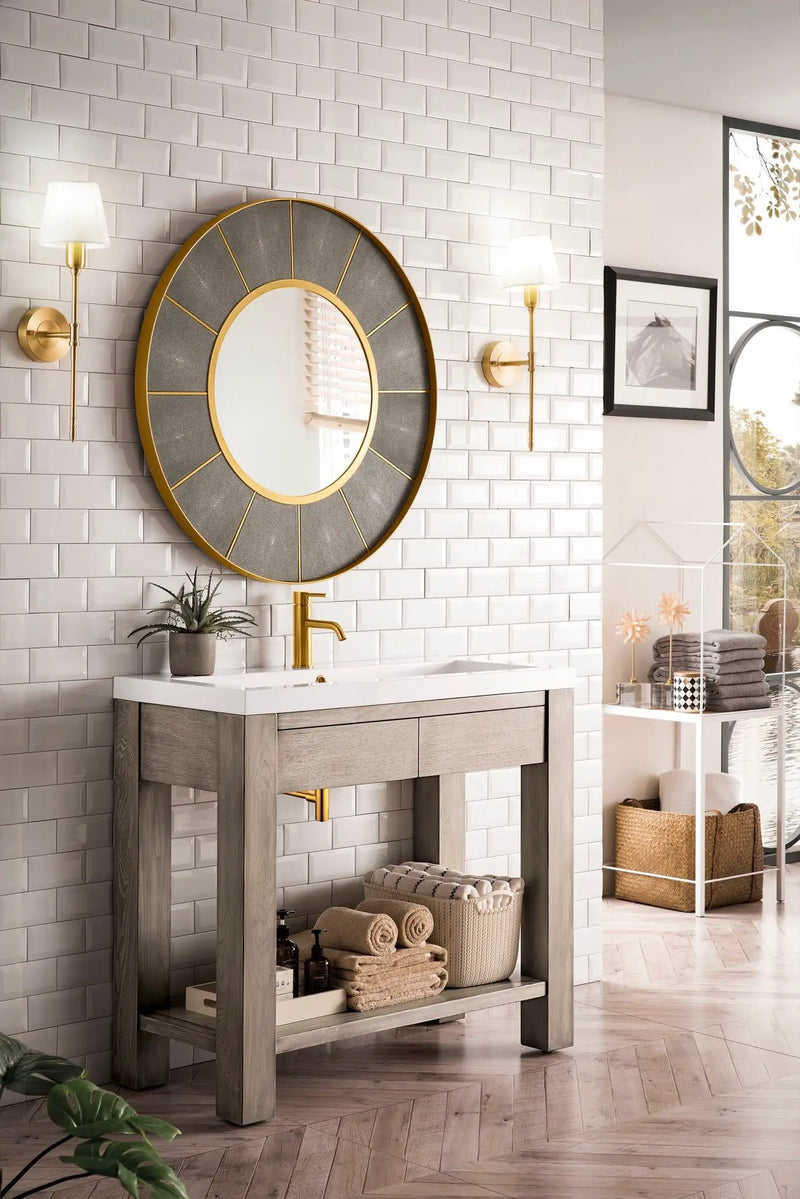 James Martin Brooklyn 39.5" Single Console Vanity, Platinum Ash by James Martin