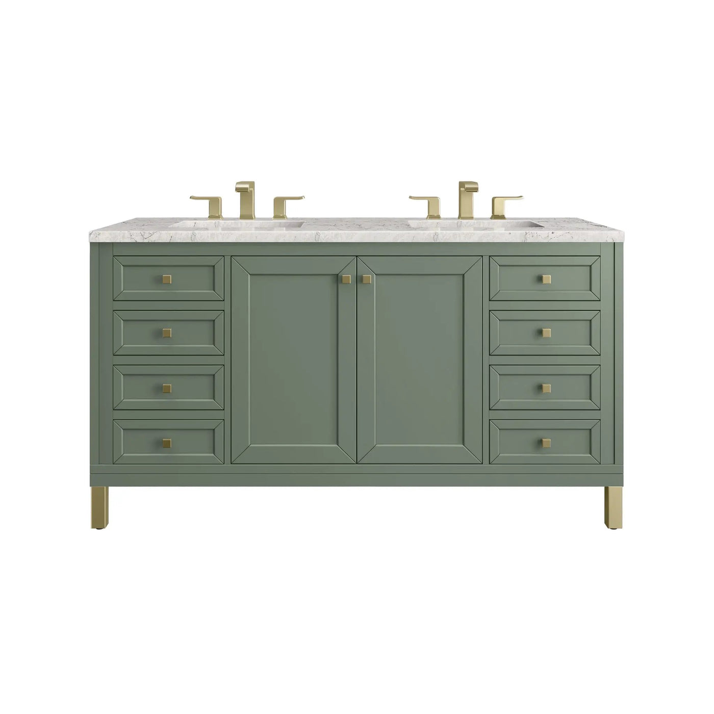 James Martin Chicago 60" Double Bathroom Vanity, Smokey Celadon by James Martin