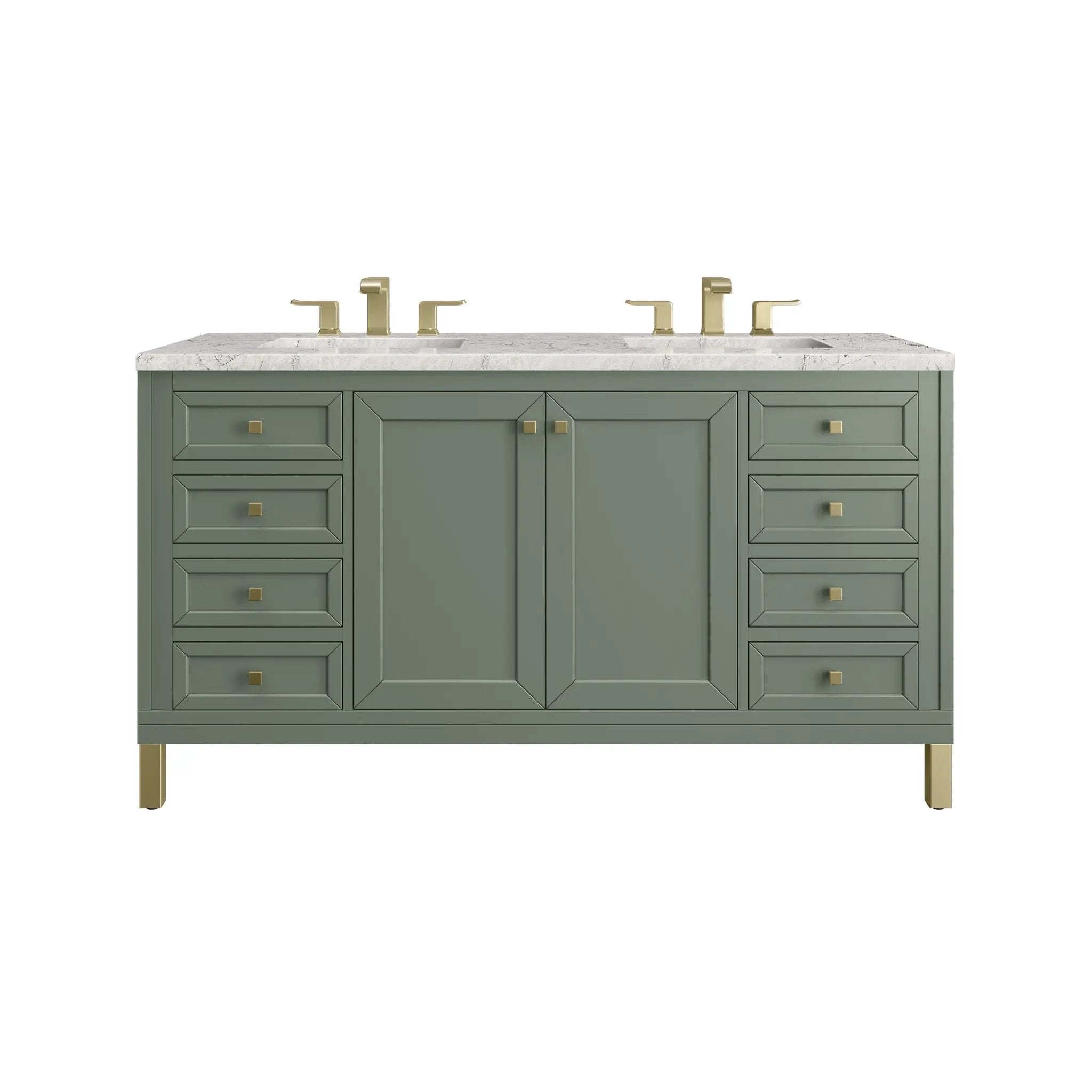 James Martin Chicago 60" Double Bathroom Vanity, Smokey Celadon by James Martin