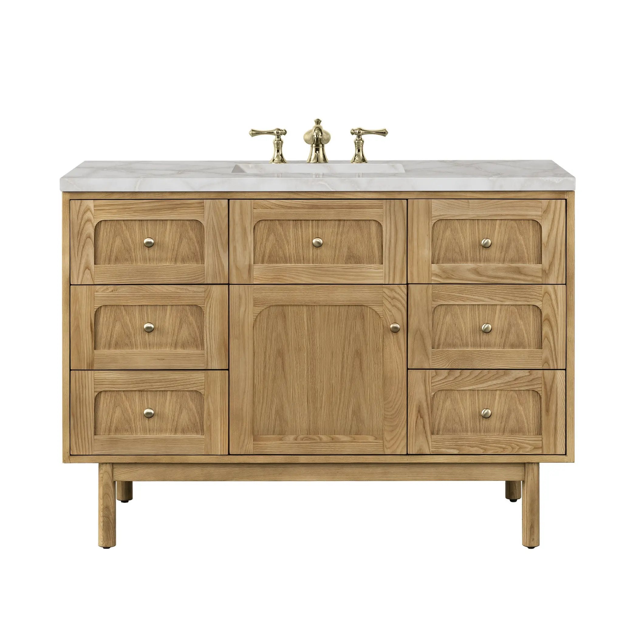 James Martin Laurent 48" Dual Mount Single Bathroom Vanity, Light Natural Oak by James Martin