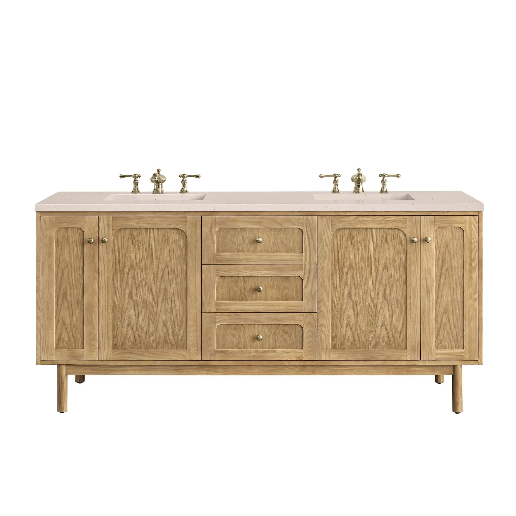 James Martin Laurent 72" Dual Mount Double Bathroom Vanity, Light Natural Oak by James Martin