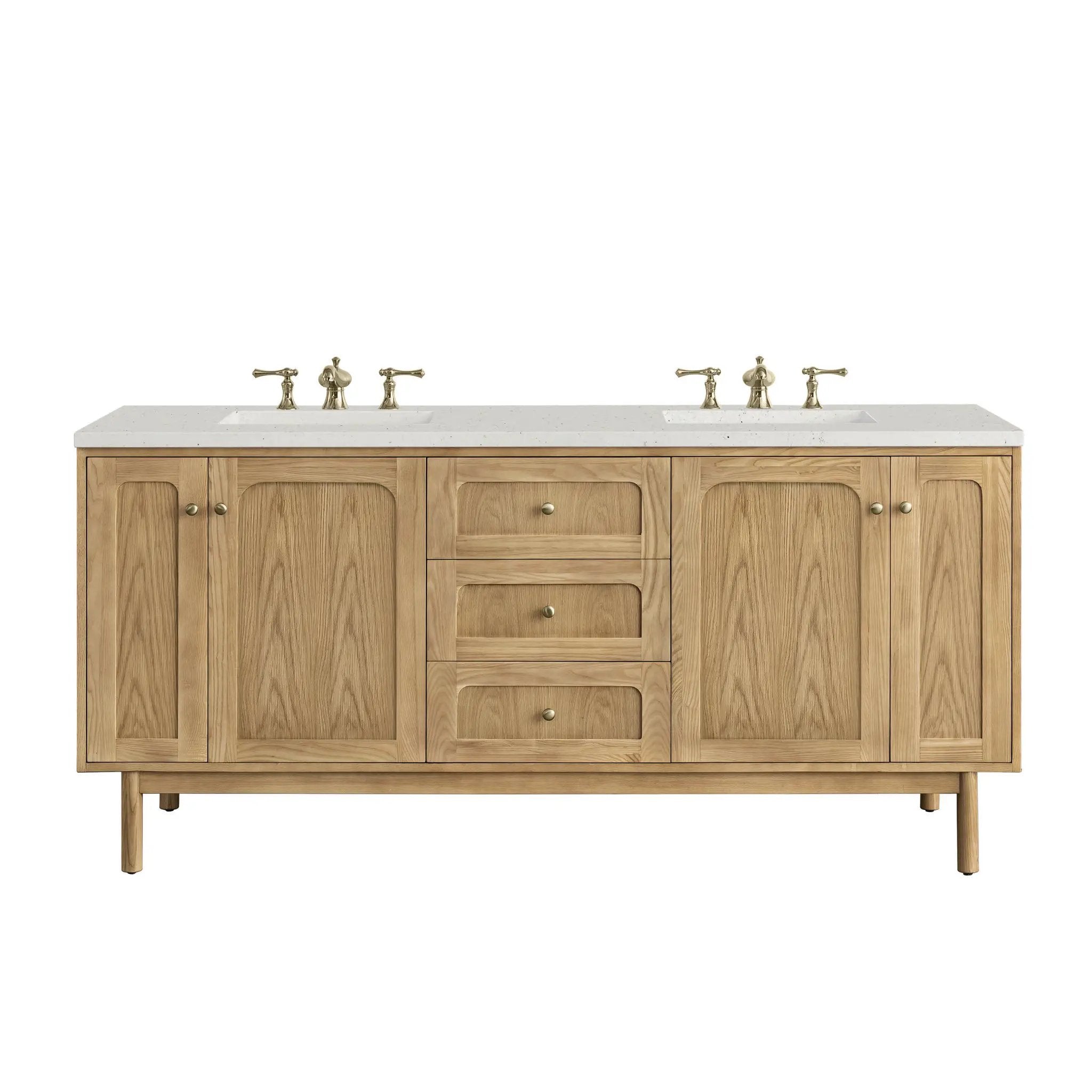 James Martin Laurent 72" Dual Mount Double Bathroom Vanity, Light Natural Oak by James Martin