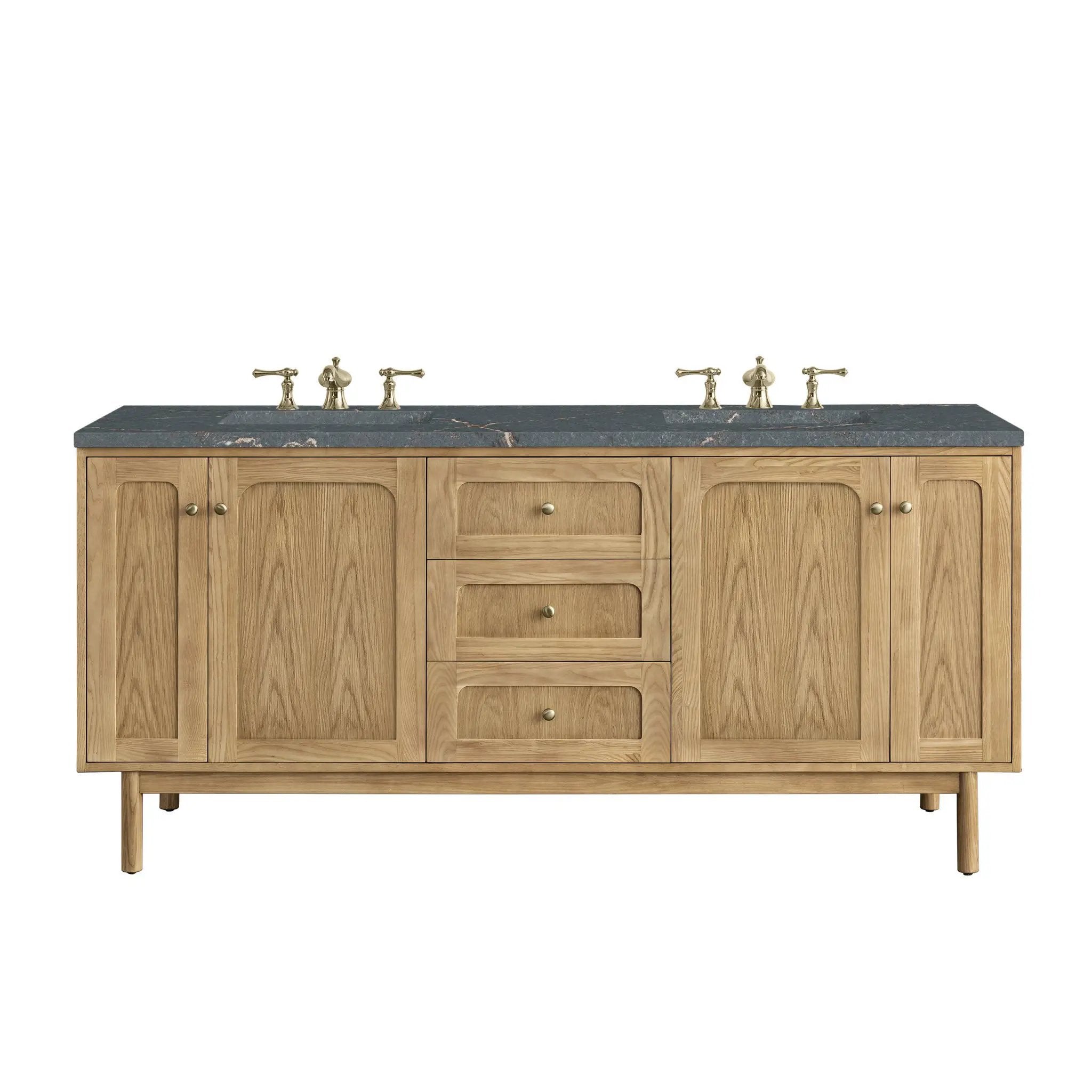 James Martin Laurent 72" Dual Mount Double Bathroom Vanity, Light Natural Oak by James Martin