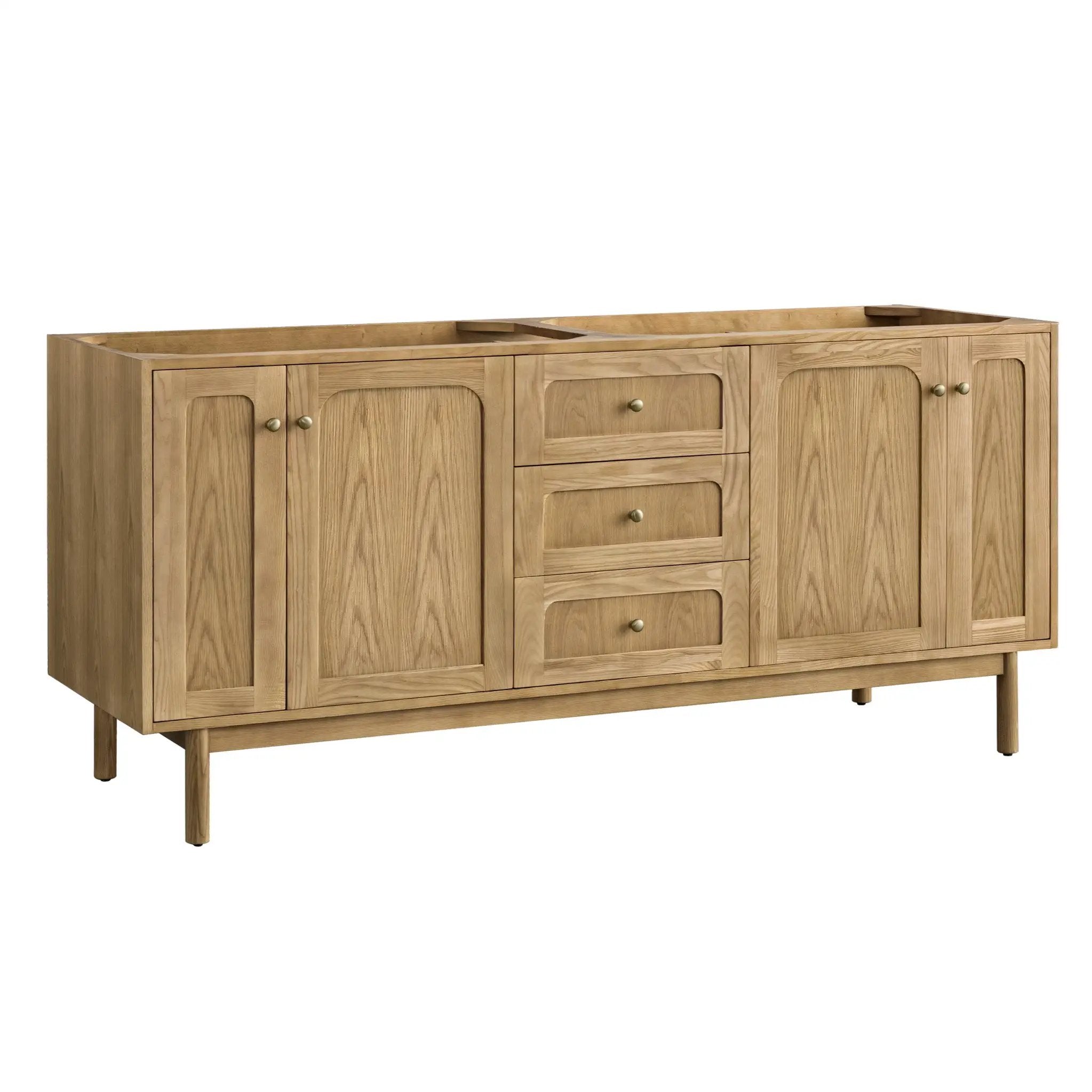 James Martin Laurent 72" Dual Mount Double Bathroom Vanity, Light Natural Oak by James Martin