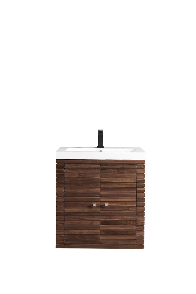 James Martin Linden 24" Dual Mount Single Bathroom Vanity, Mid-Century Walnut by James Martin