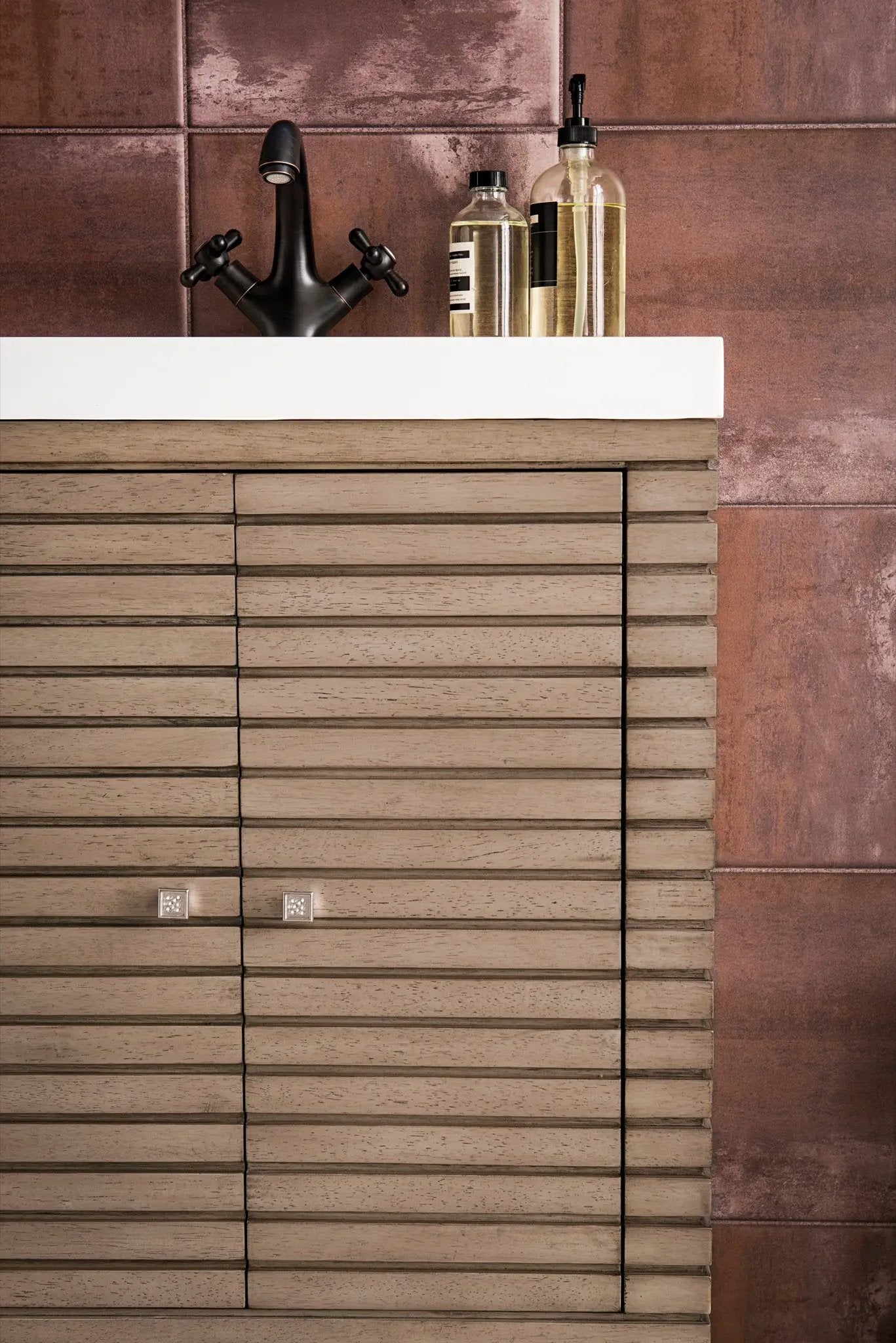 James Martin Linden 24" Dual Mount Single Bathroom Vanity, Whitewashed Walnut by James Martin