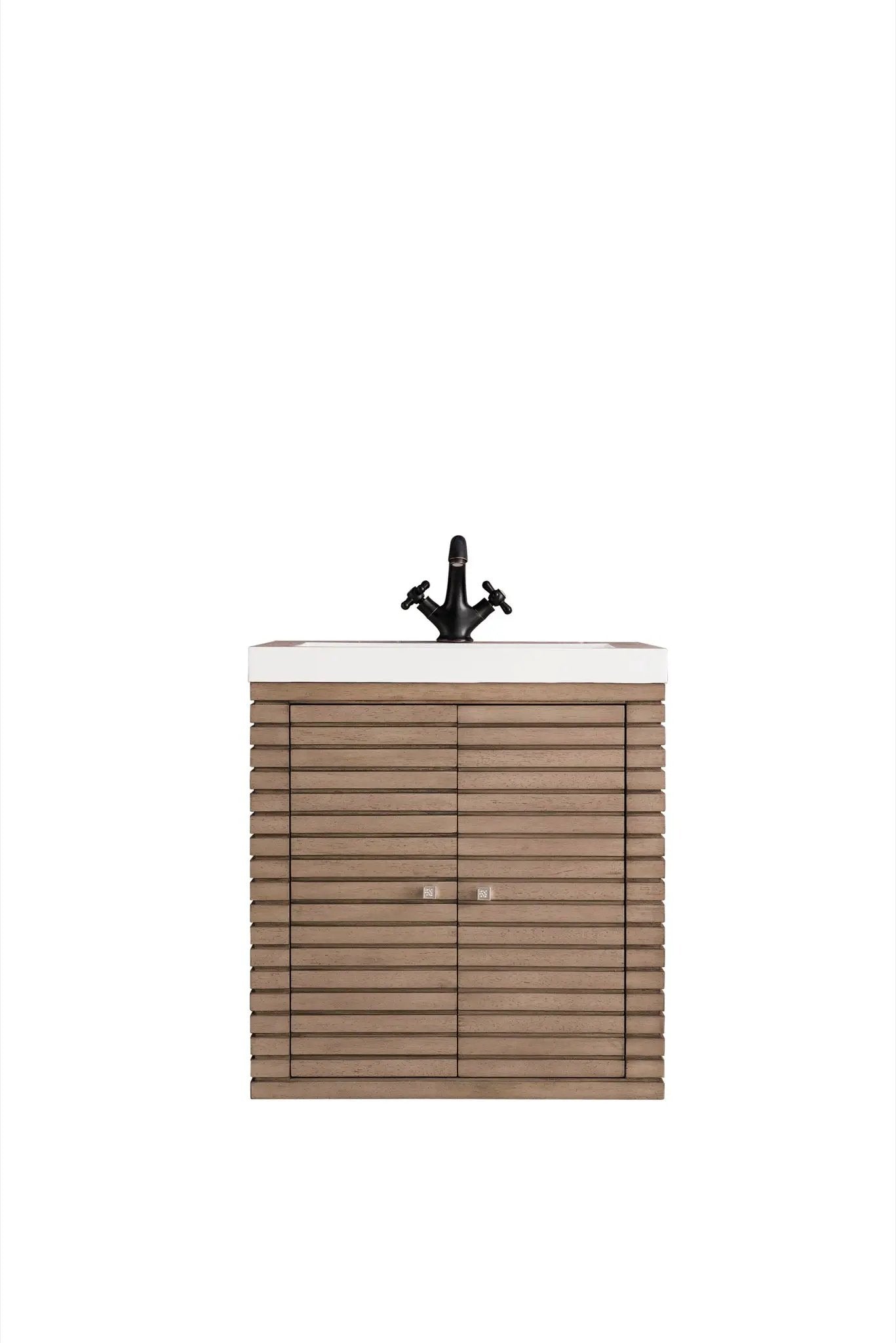 James Martin Linden 24" Dual Mount Single Bathroom Vanity, Whitewashed Walnut by James Martin