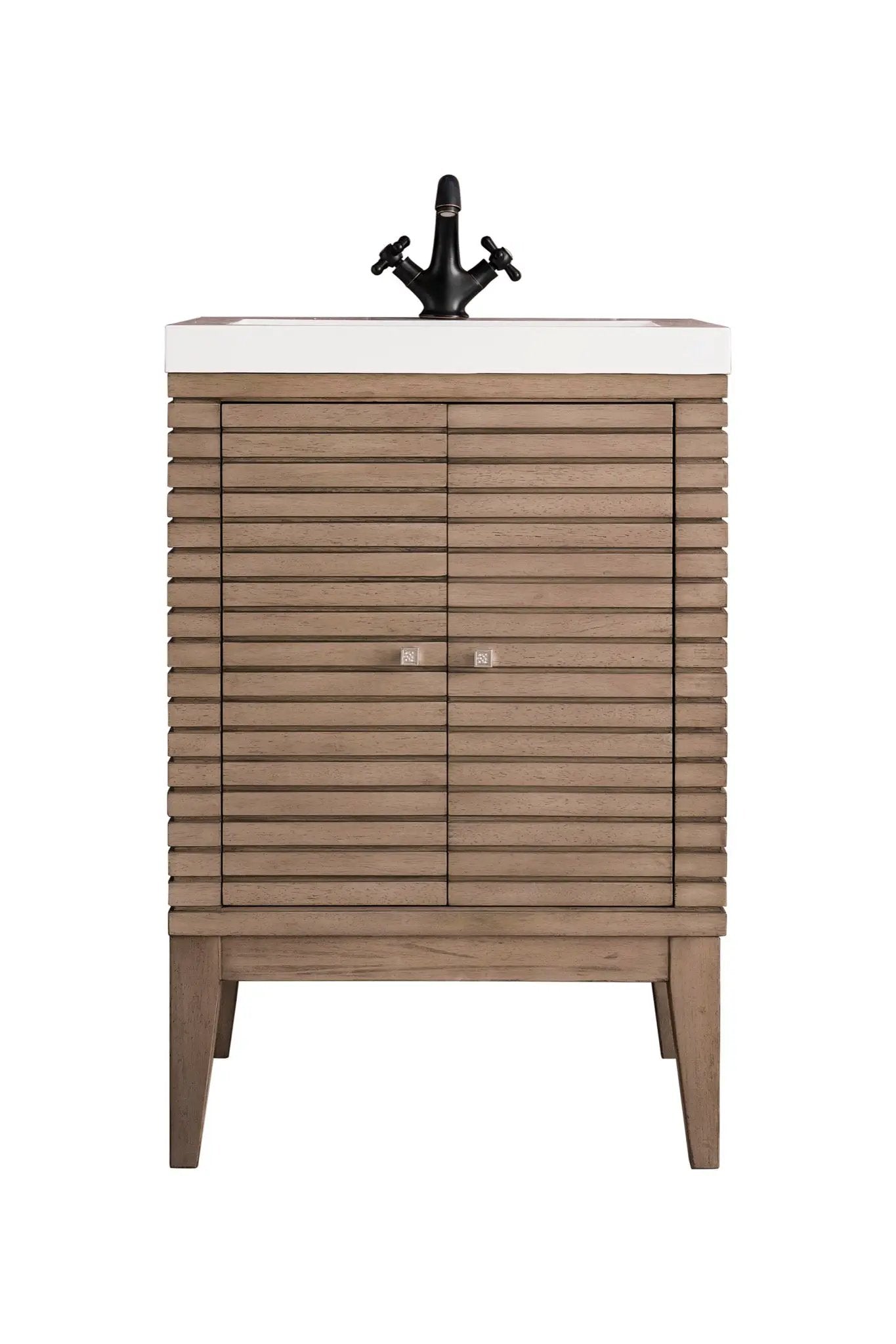 James Martin Linden 24" Dual Mount Single Bathroom Vanity, Whitewashed Walnut by James Martin