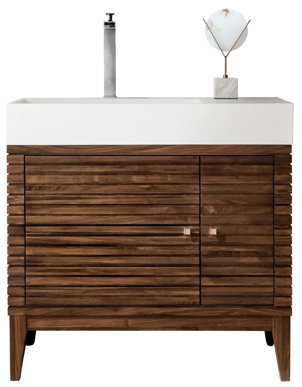 James Martin Linear 36" Single Bathroom Vanity, Mid-Century Walnut by James Martin