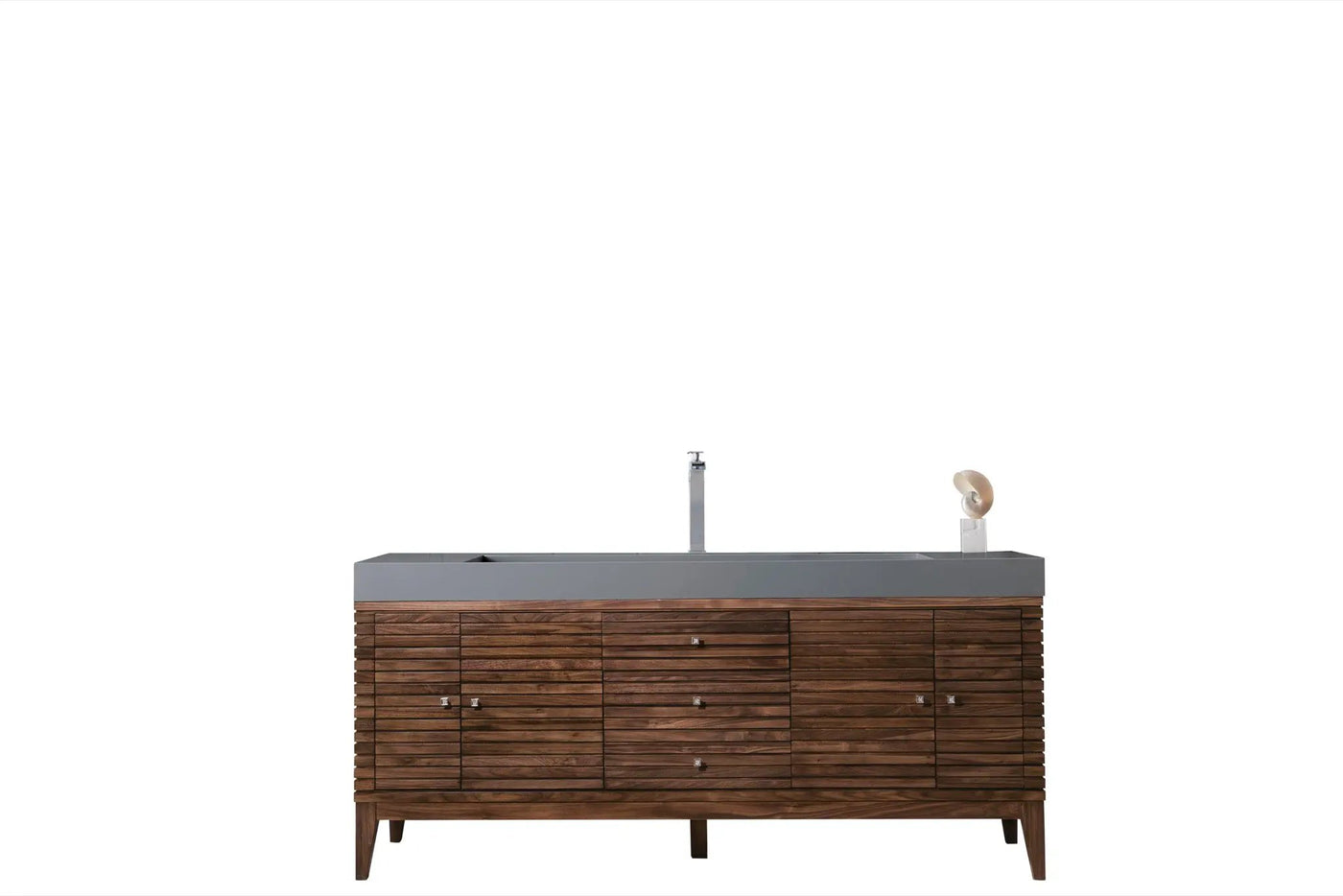 James Martin Linear 72" Single Bathroom Vanity, Mid-Century Walnut by James Martin