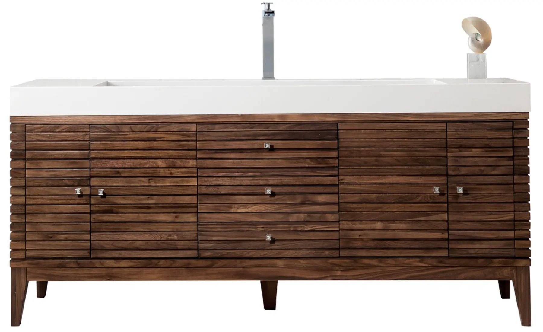 James Martin Linear 72" Single Bathroom Vanity, Mid-Century Walnut by James Martin