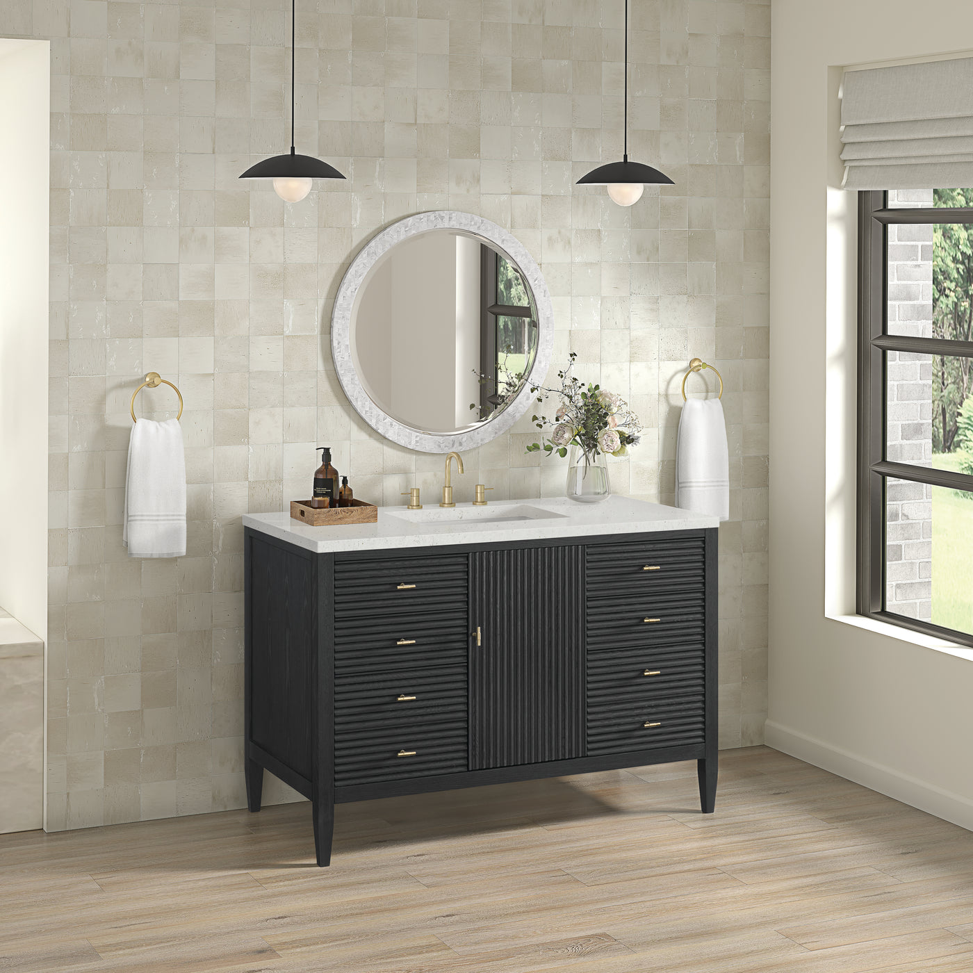 James Martin Myrrin 48" Single Bathroom Vanity, Carbon Oak, view 34