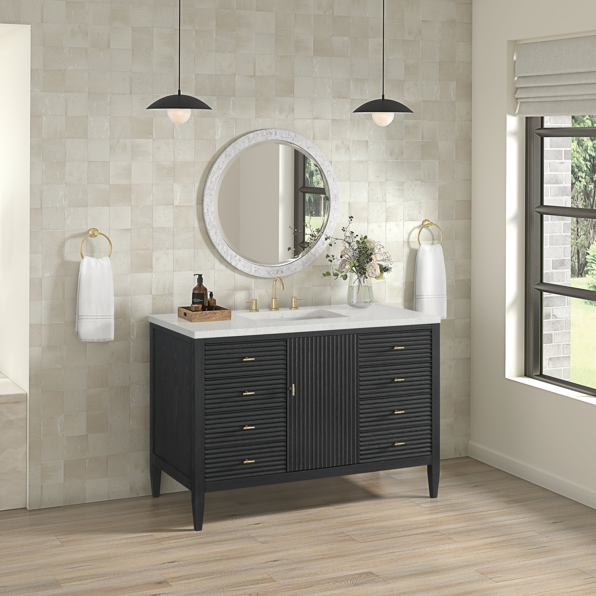 James Martin Myrrin 48" Single Bathroom Vanity, Carbon Oak, view 34