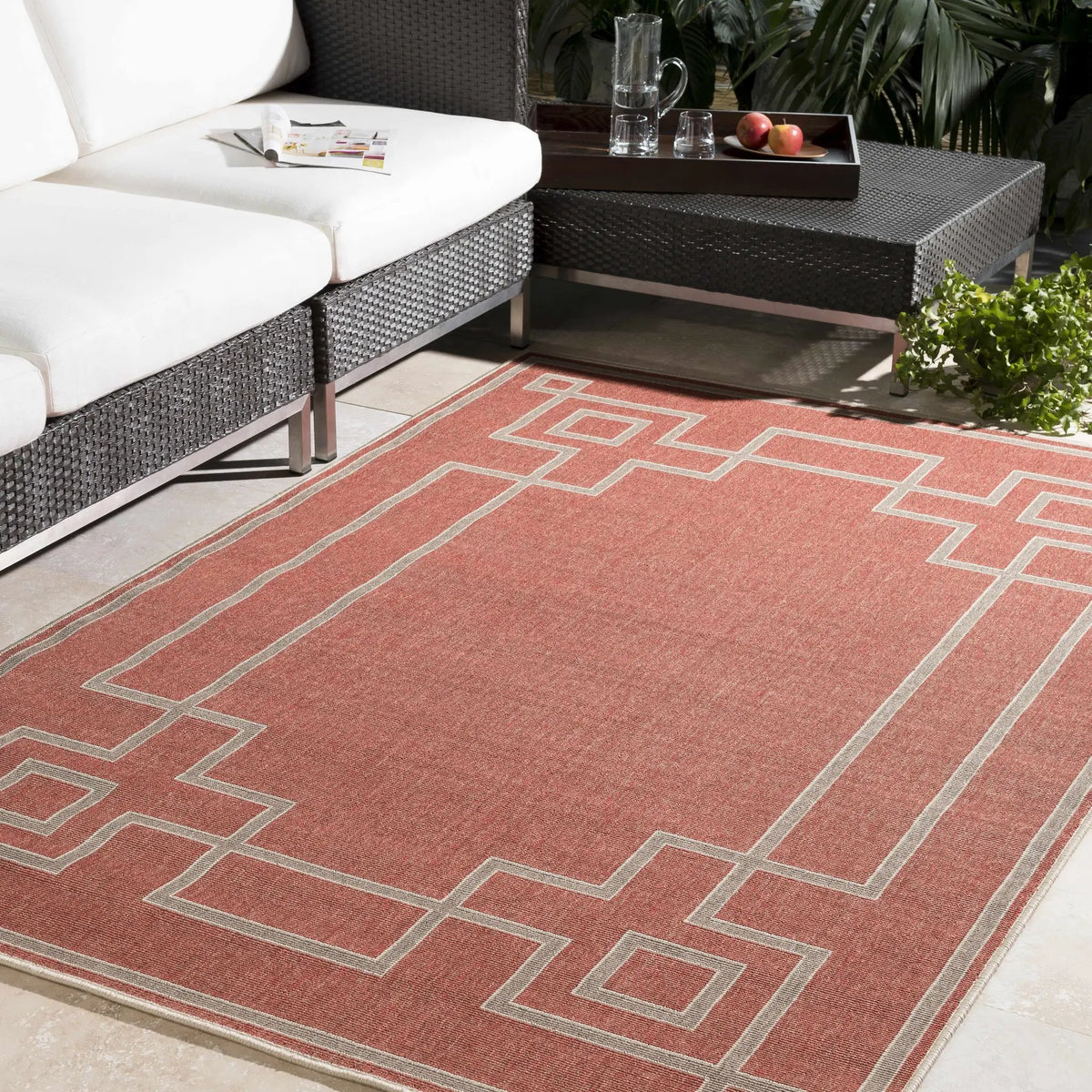 Jarrell Outdoor Area Rug - Clearance, installed in a room