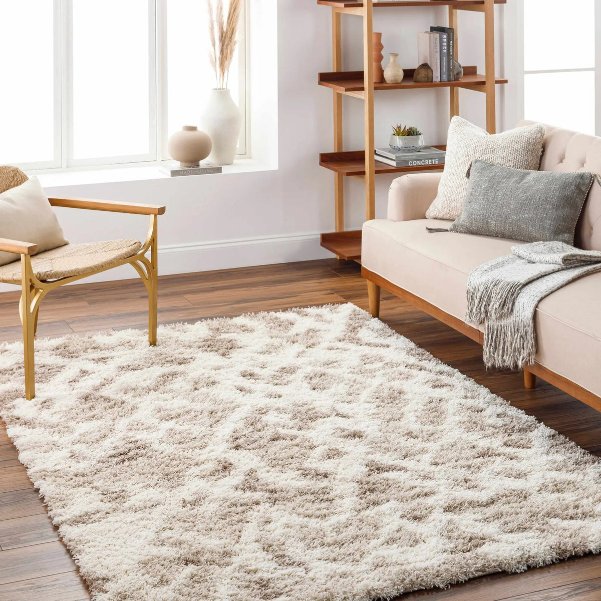 Jase Shag Area Rug, installed in a room