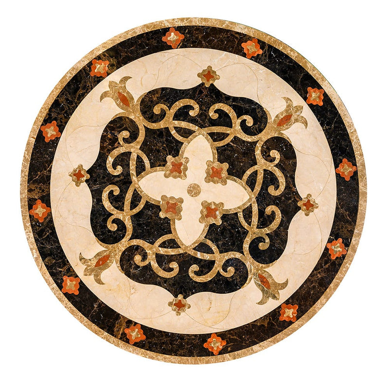 Jasmine Multi Finish Round Marble Medallions 36x36 Marble Multi Finish 36x36 Medallions
