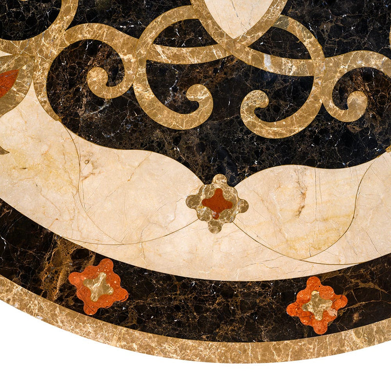 Jasmine Multi Finish Round Marble Medallions 48x48 Marble Multi Finish 48x48 Medallions — 1