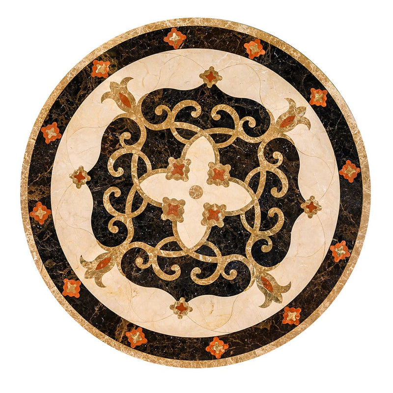 Jasmine Multi Finish Round Marble Medallions 48x48 Marble Multi Finish 48x48 Medallions