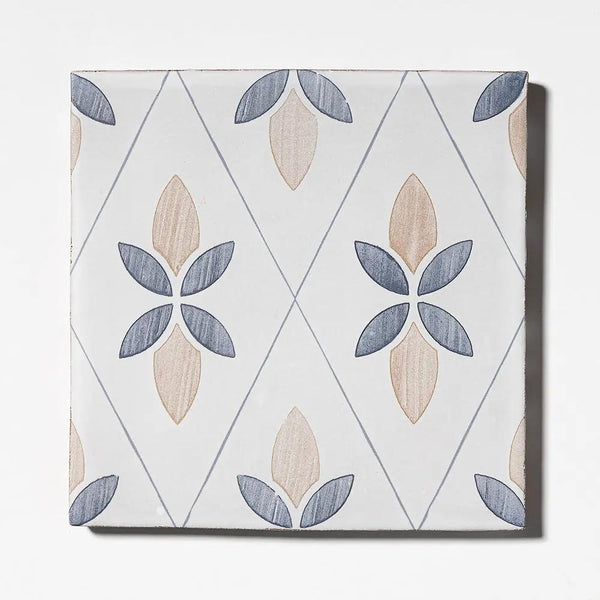 Jaunty Leaves Matte Glazed Terracotta Tiles 6x6