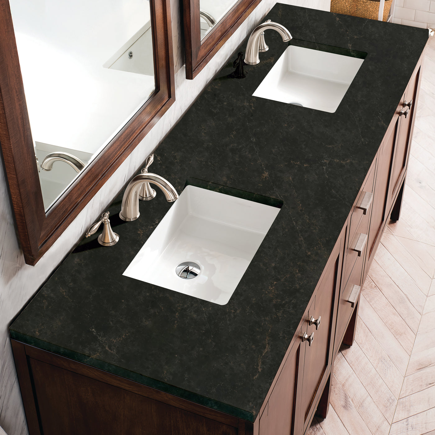 James Martin Addison 72" Double Bathroom Vanity, Mid-Century Acacia, view 32