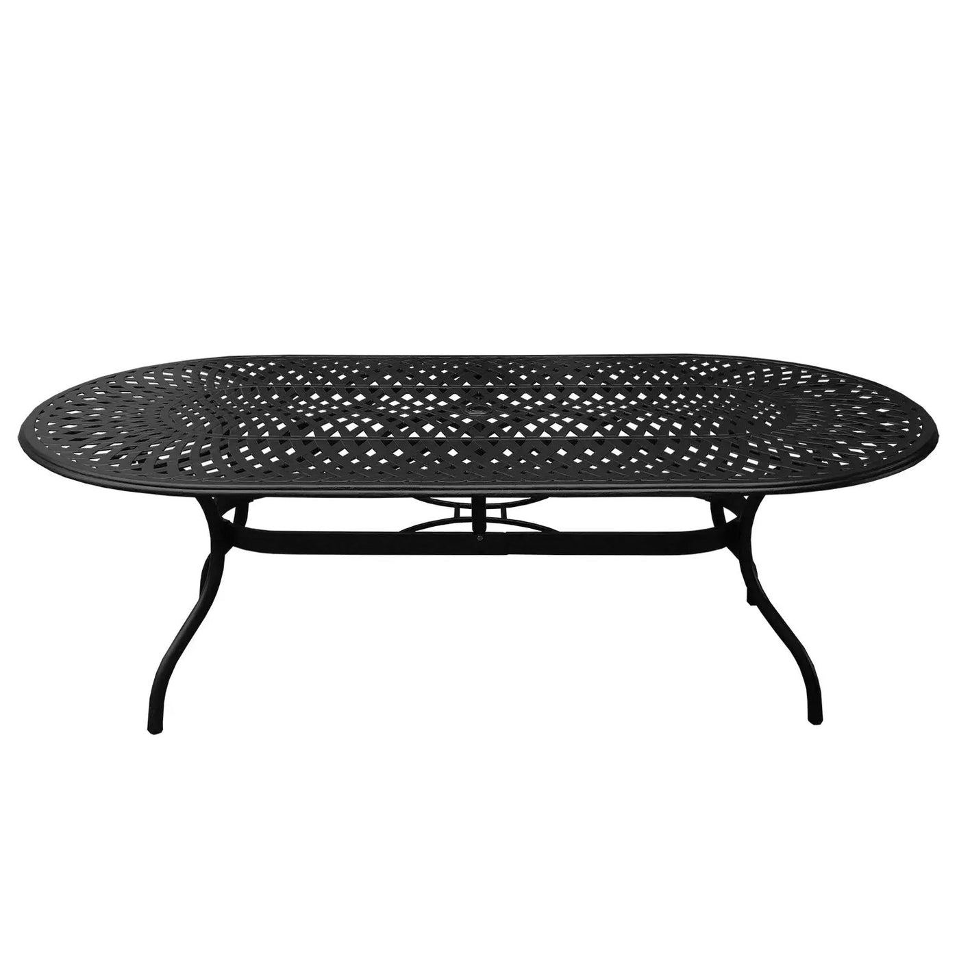Outdoor Aluminum 9pc Large Oval Patio Dining Set Eight Chairs by Sharicks