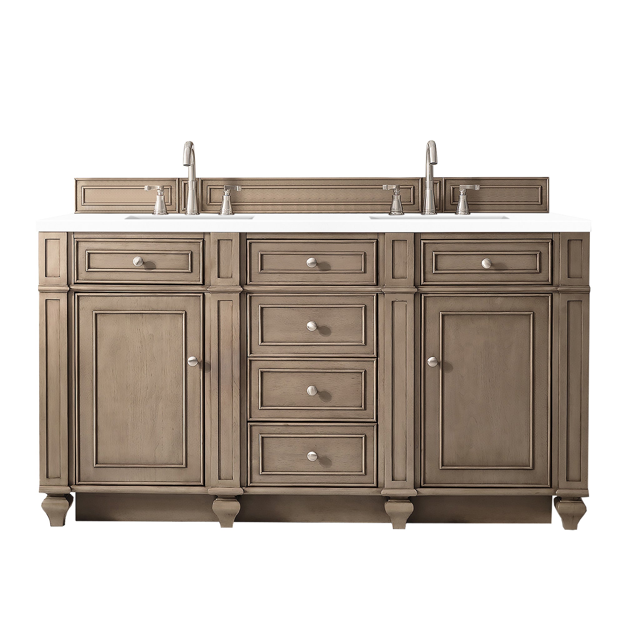 James Martin Bristol 60" Double Bathroom Vanity, Whitewashed Walnut, view 26