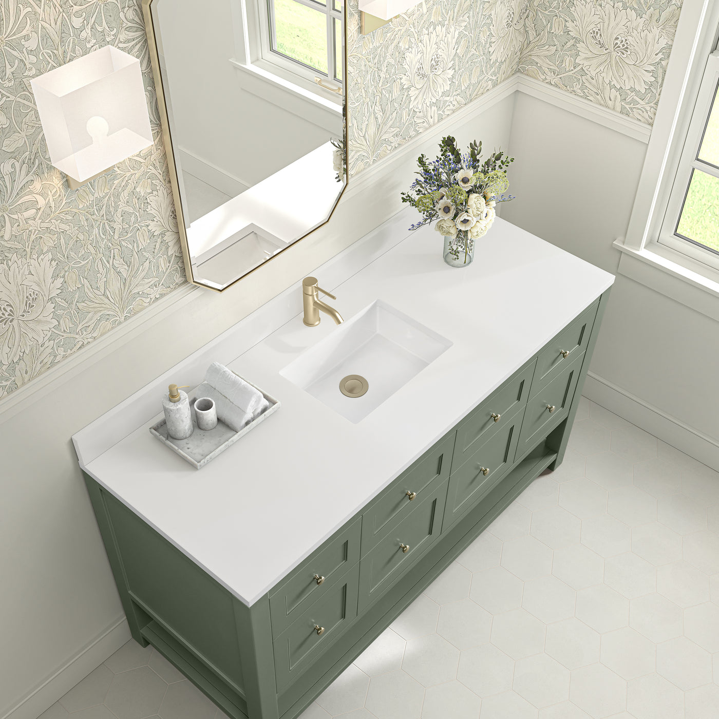 James Martin Breckenridge 60" Single Bathroom Vanity, Smokey Celadon, view 33