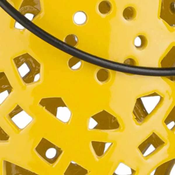 Jeiseyville Yellow Geometric Outdoor Ceramic Lantern by Boutique Rugs
