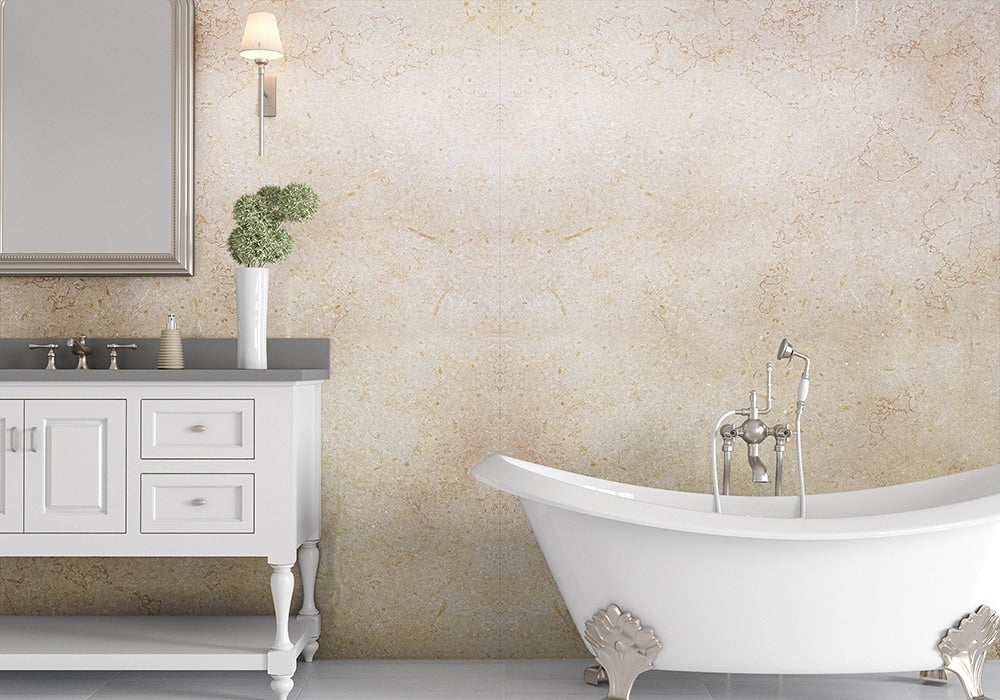 Jerusalem Honey Gold Honed Limestone Slab Random room scene